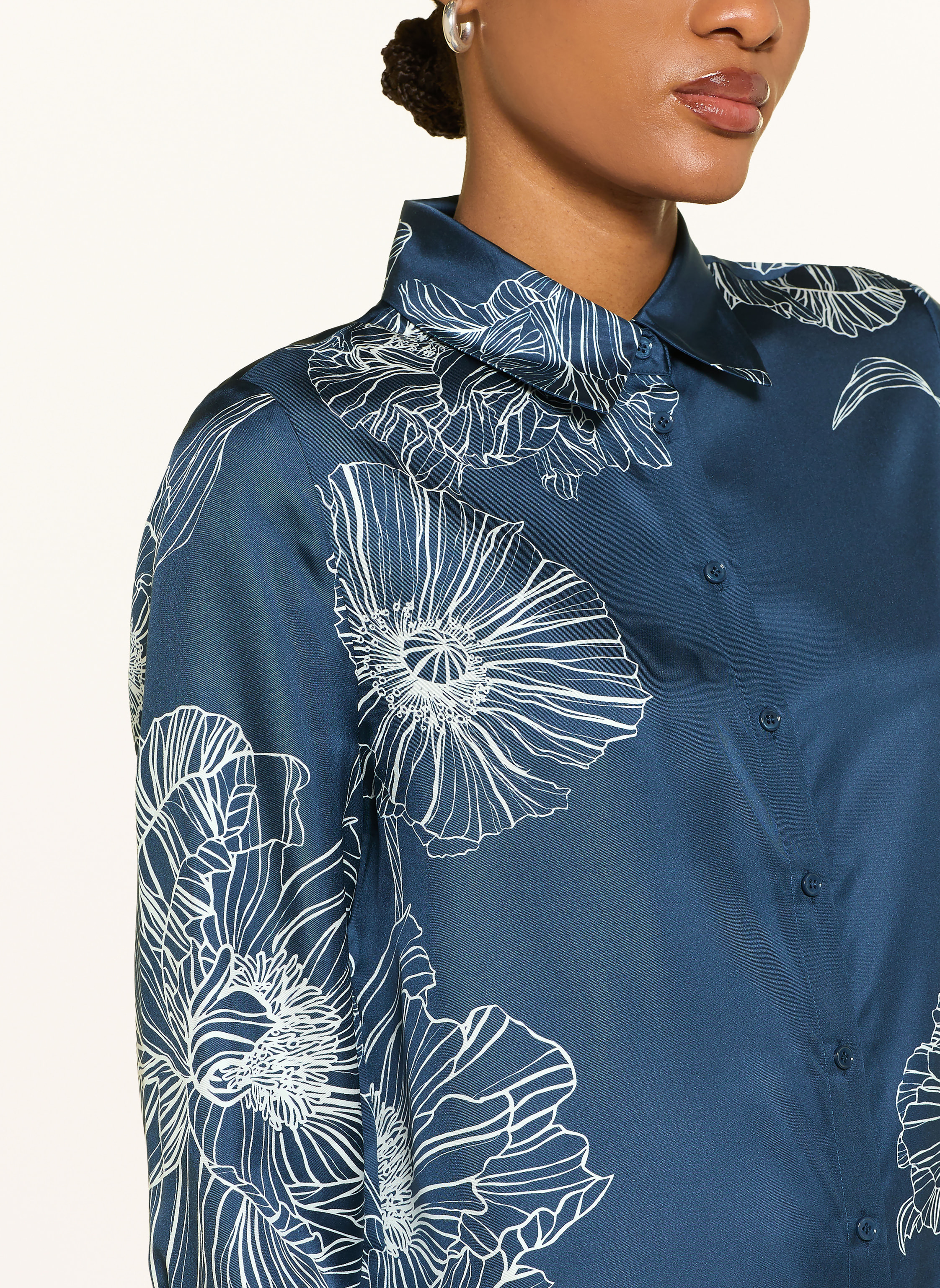 Thumbnail - Lilienfels Hemdbluse Aus Seide blau