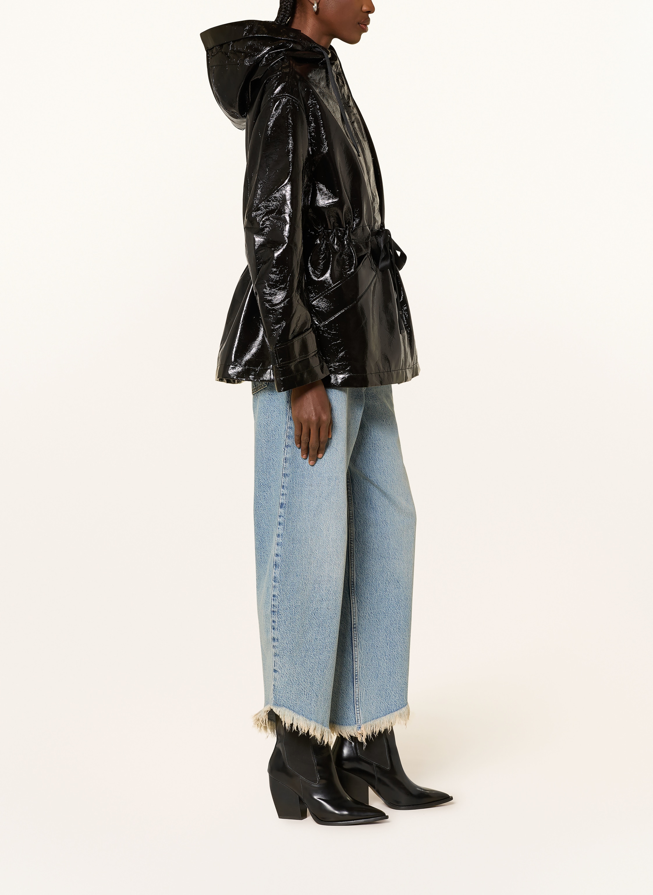 Thumbnail - Allsaints Jacke Kelsie In Lederoptik schwarz