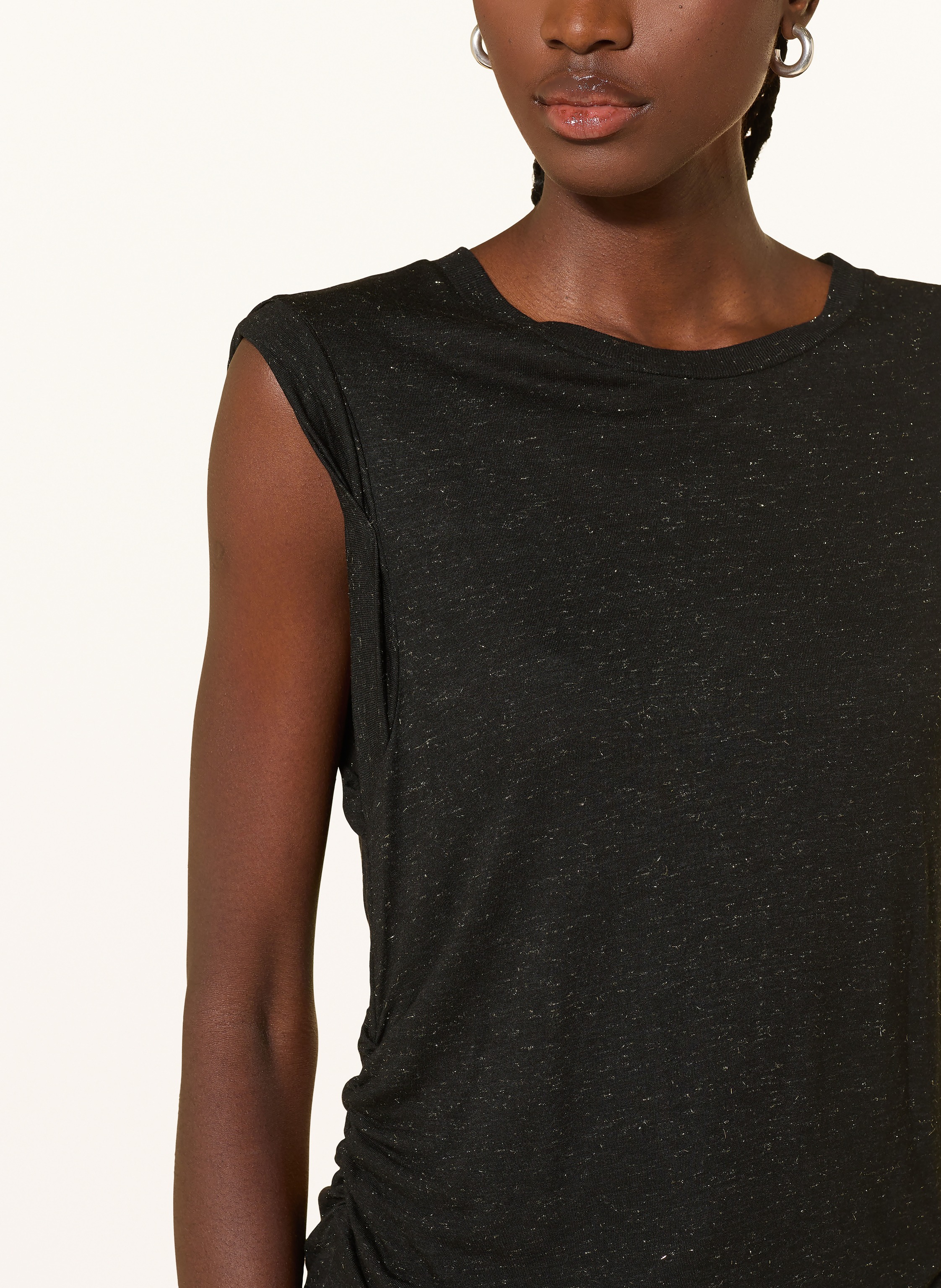 Thumbnail - Allsaints Tanktop West Shimmer Mit Glitzergarn schwarz