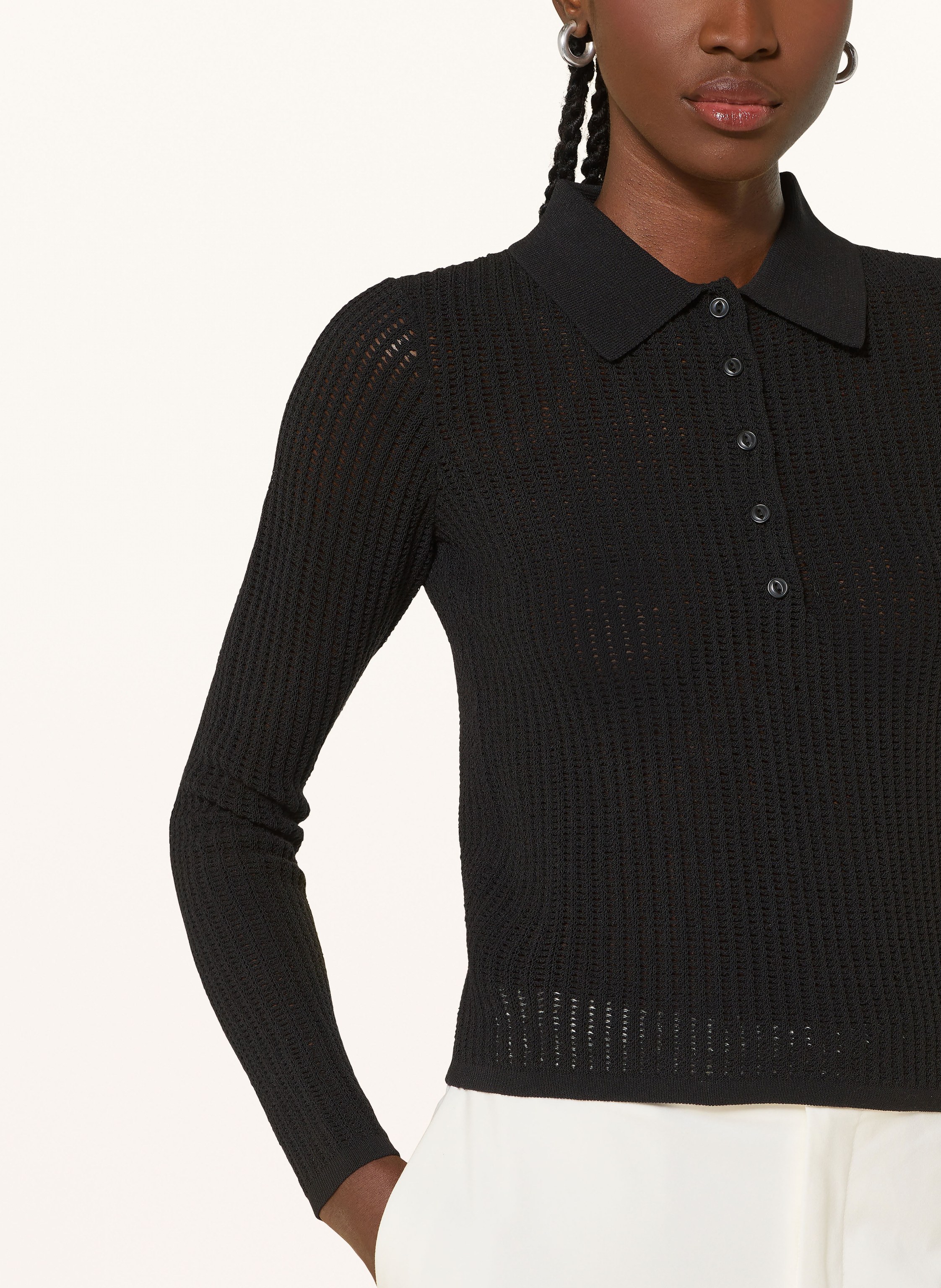 Thumbnail - Reiss Strick-Poloshirt India schwarz