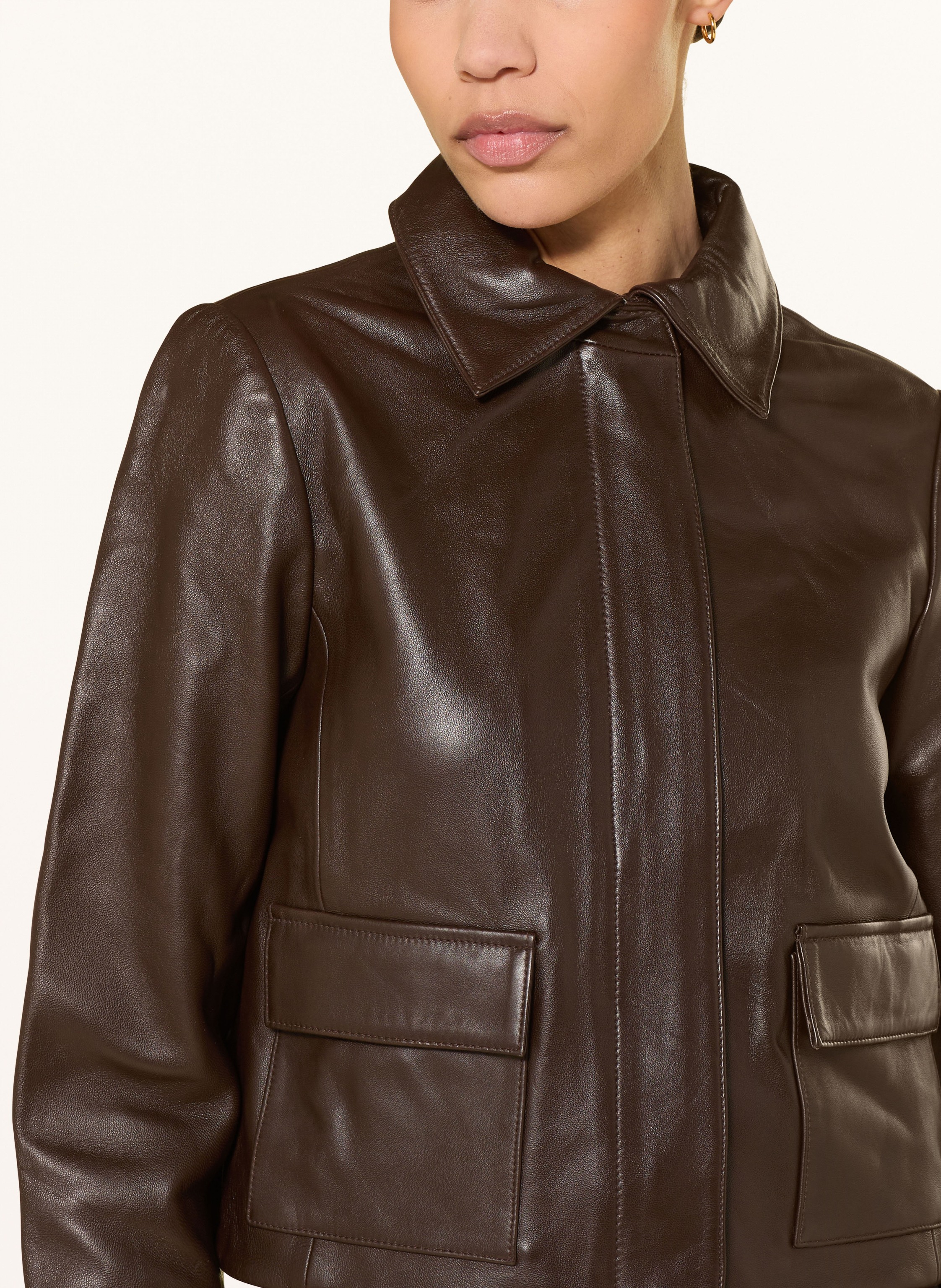 Thumbnail - Reiss Lederjacke Drew braun