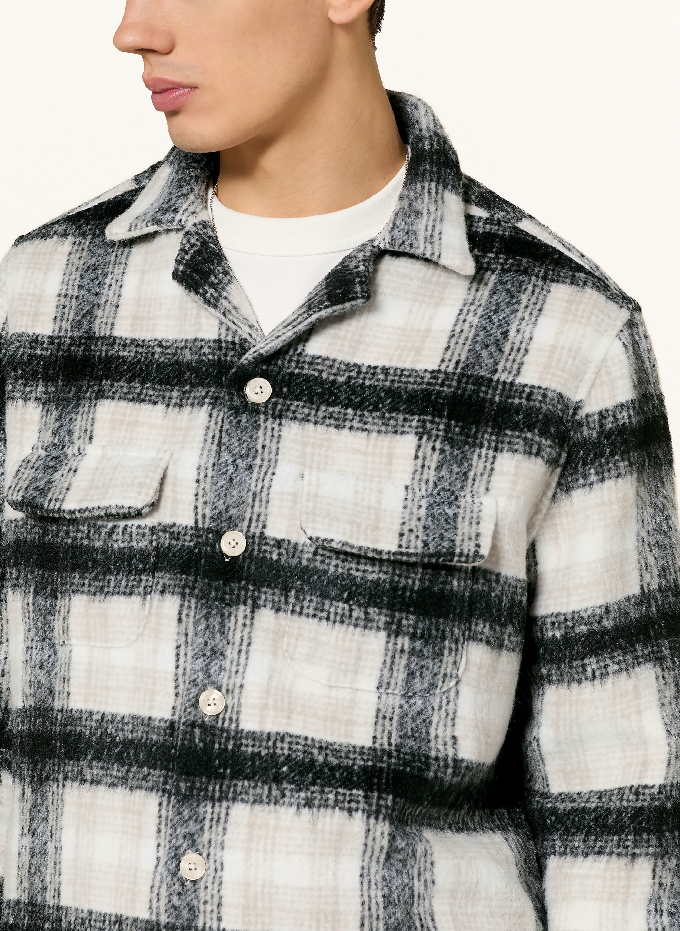 Thumbnail - Allsaints Flanell-Overjacket Lapse schwarz