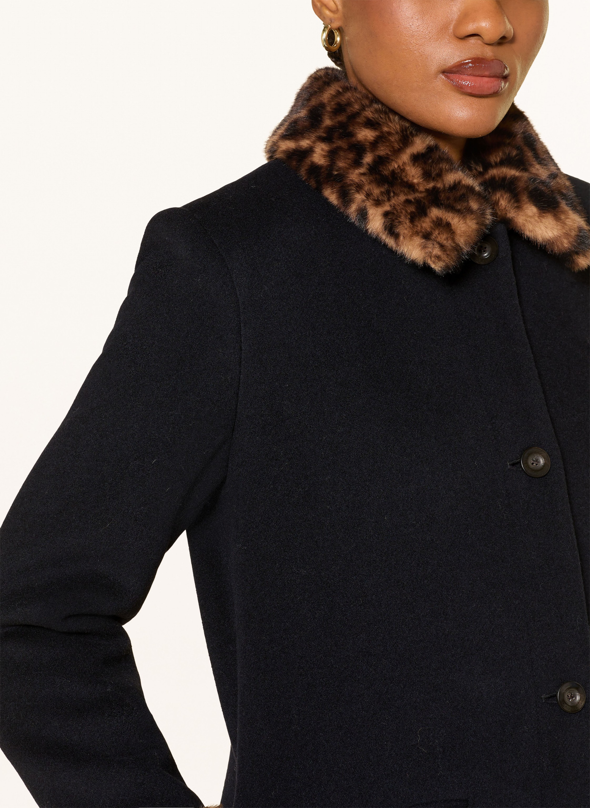Thumbnail - Claudie Pierlot Wollmantel Mit Kunstfell blau