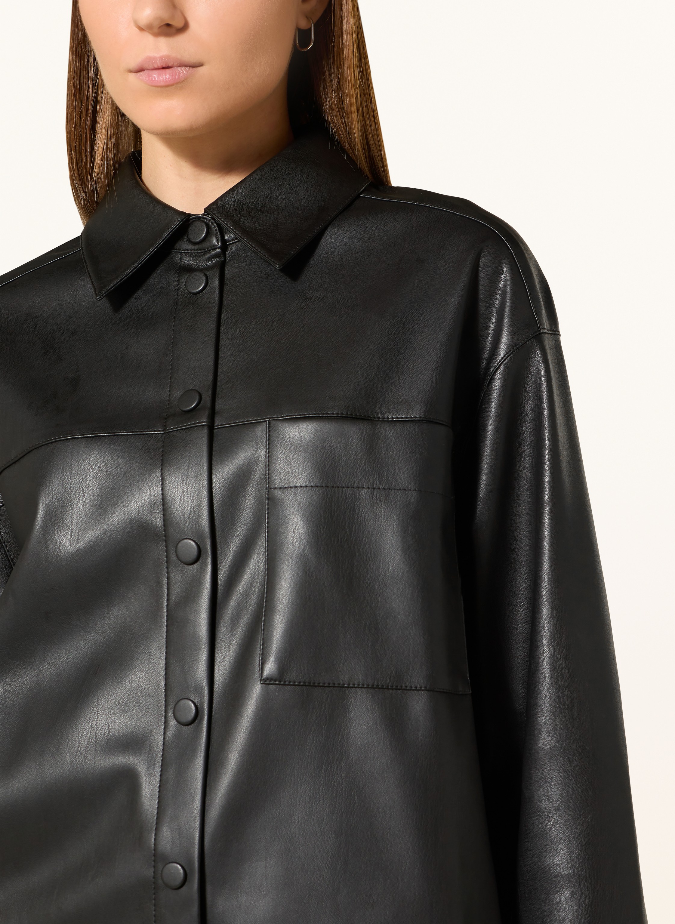 Thumbnail - Opus Hemdbluse Fedgy In Lederoptik schwarz