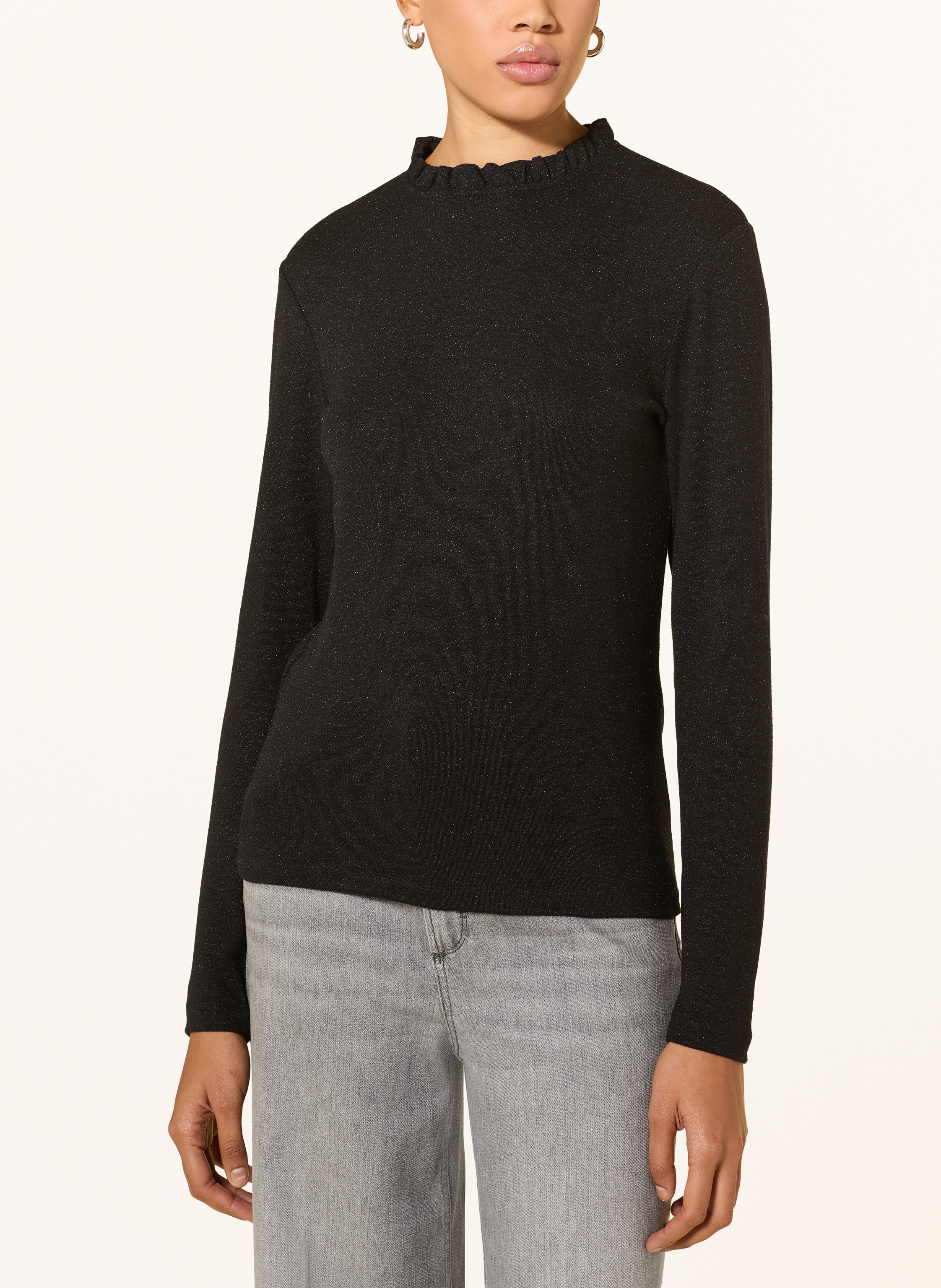 Thumbnail - Opus Longsleeve Sanba Mit Glitzergarn schwarz