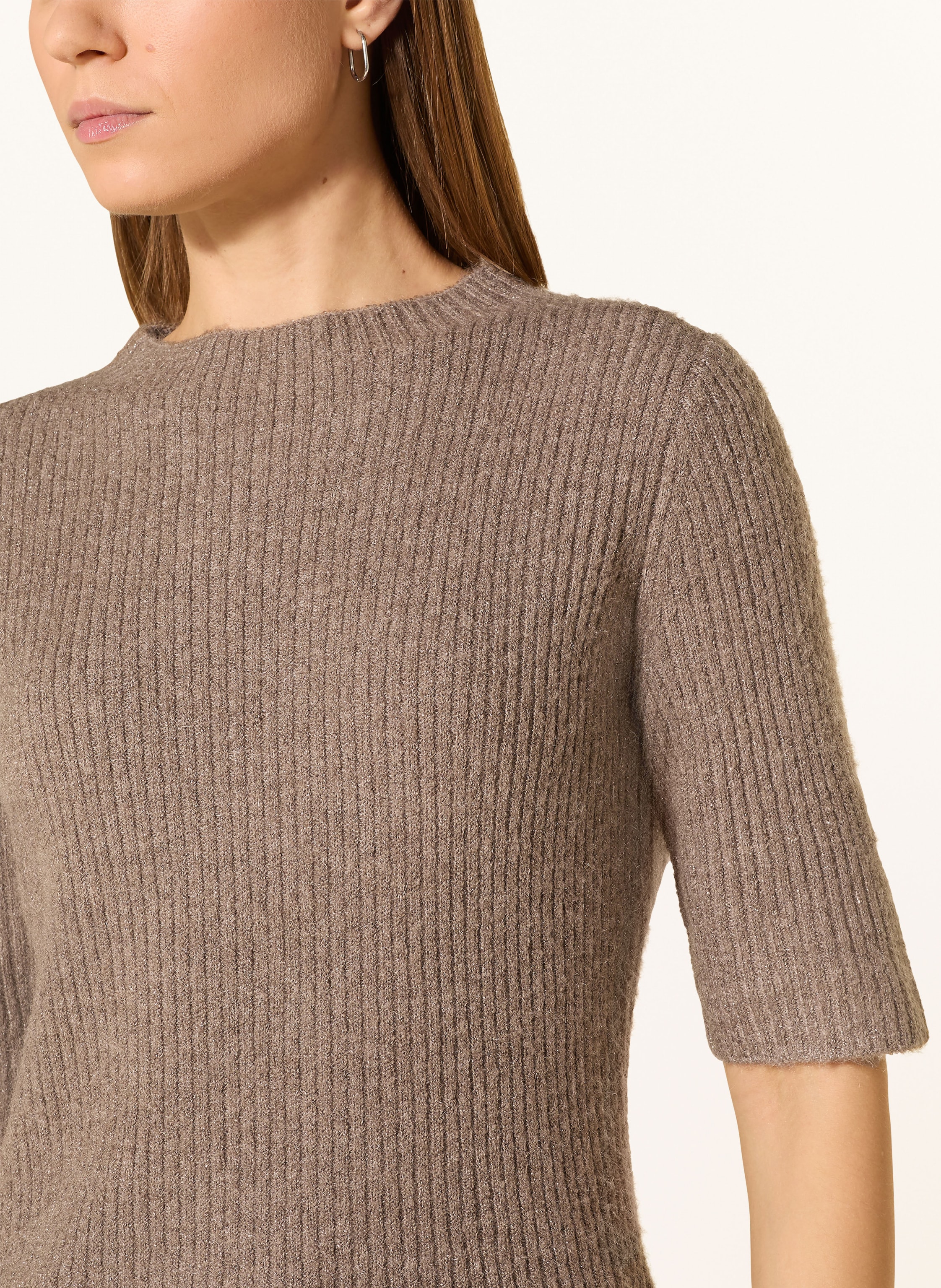 Thumbnail - Opus Strickshirt Pedgi Mit Glitzergarn beige