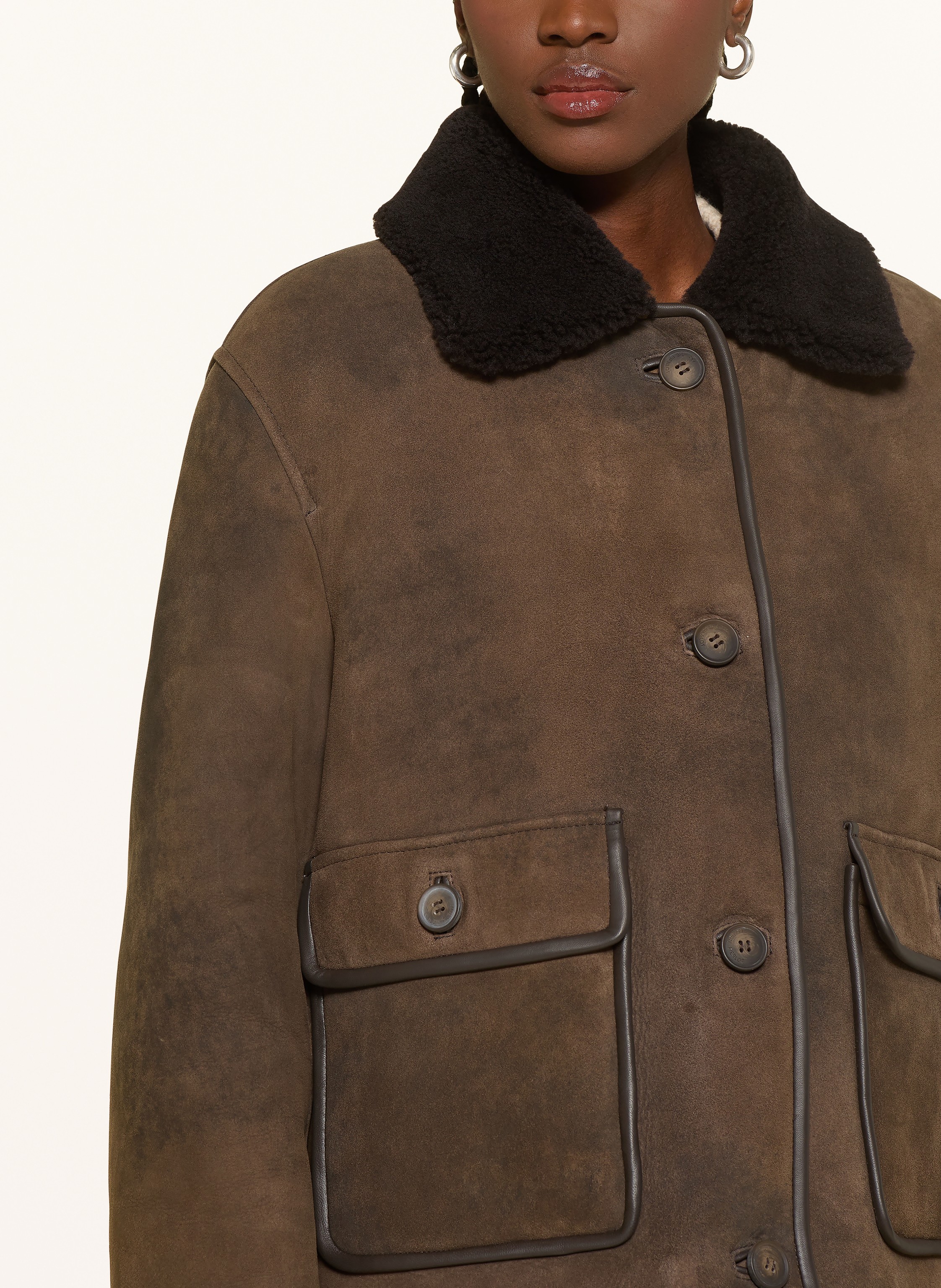 Thumbnail - Claudie Pierlot Lederjacke braun