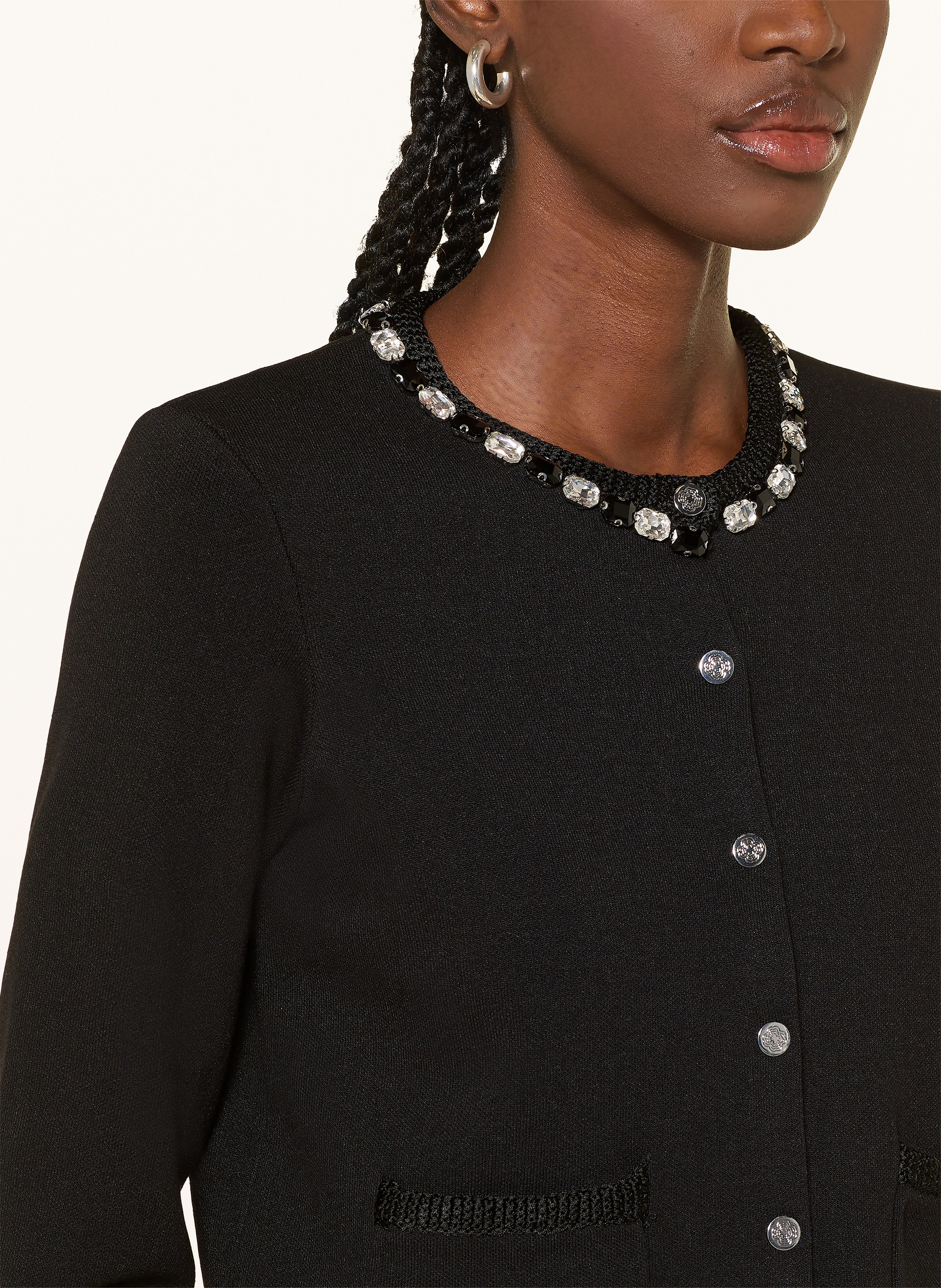 Thumbnail - Maje Strickjacke Mit Schmucksteinen schwarz