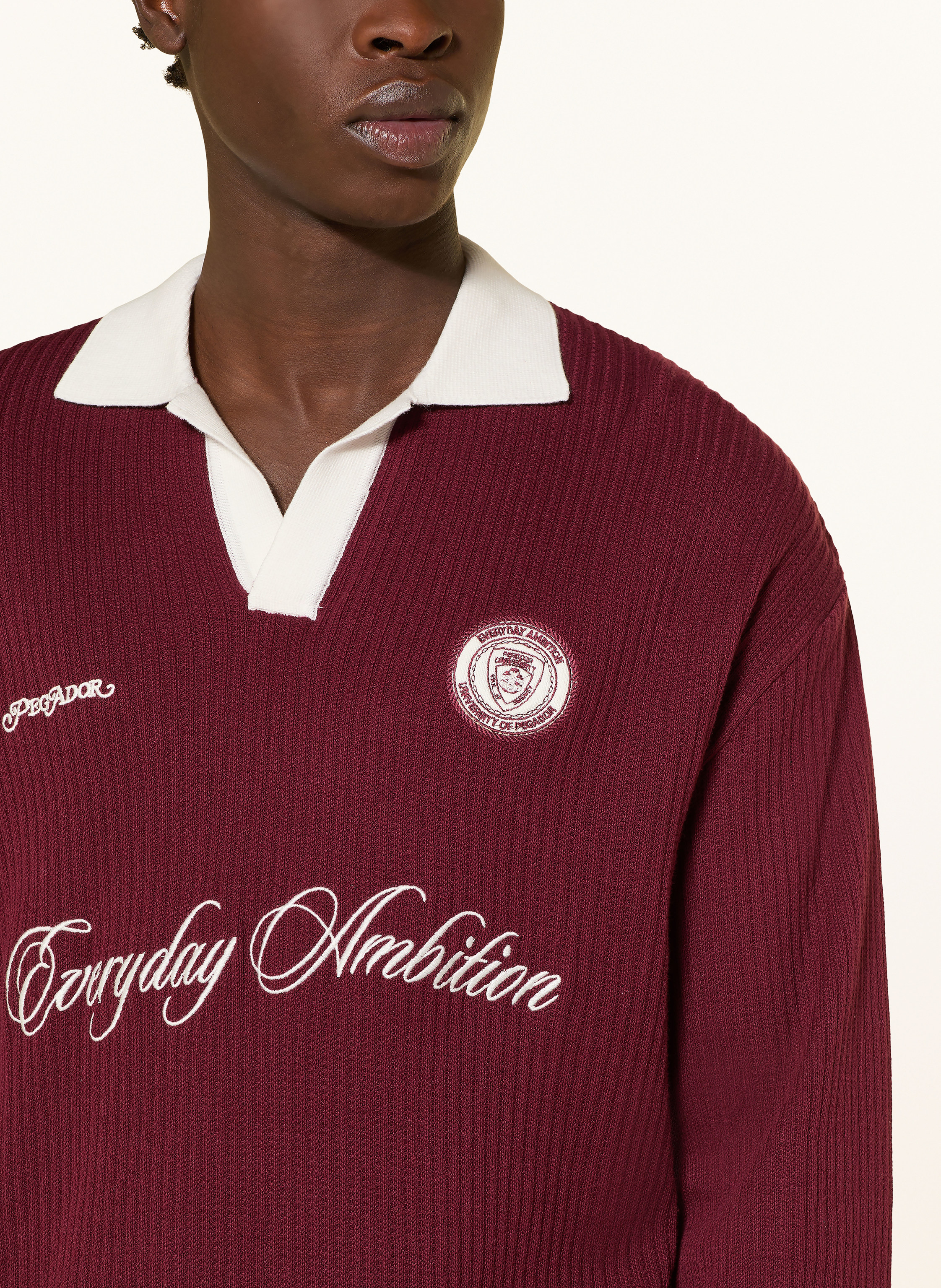 Thumbnail - Pegador Strick-Poloshirt Yemo rot