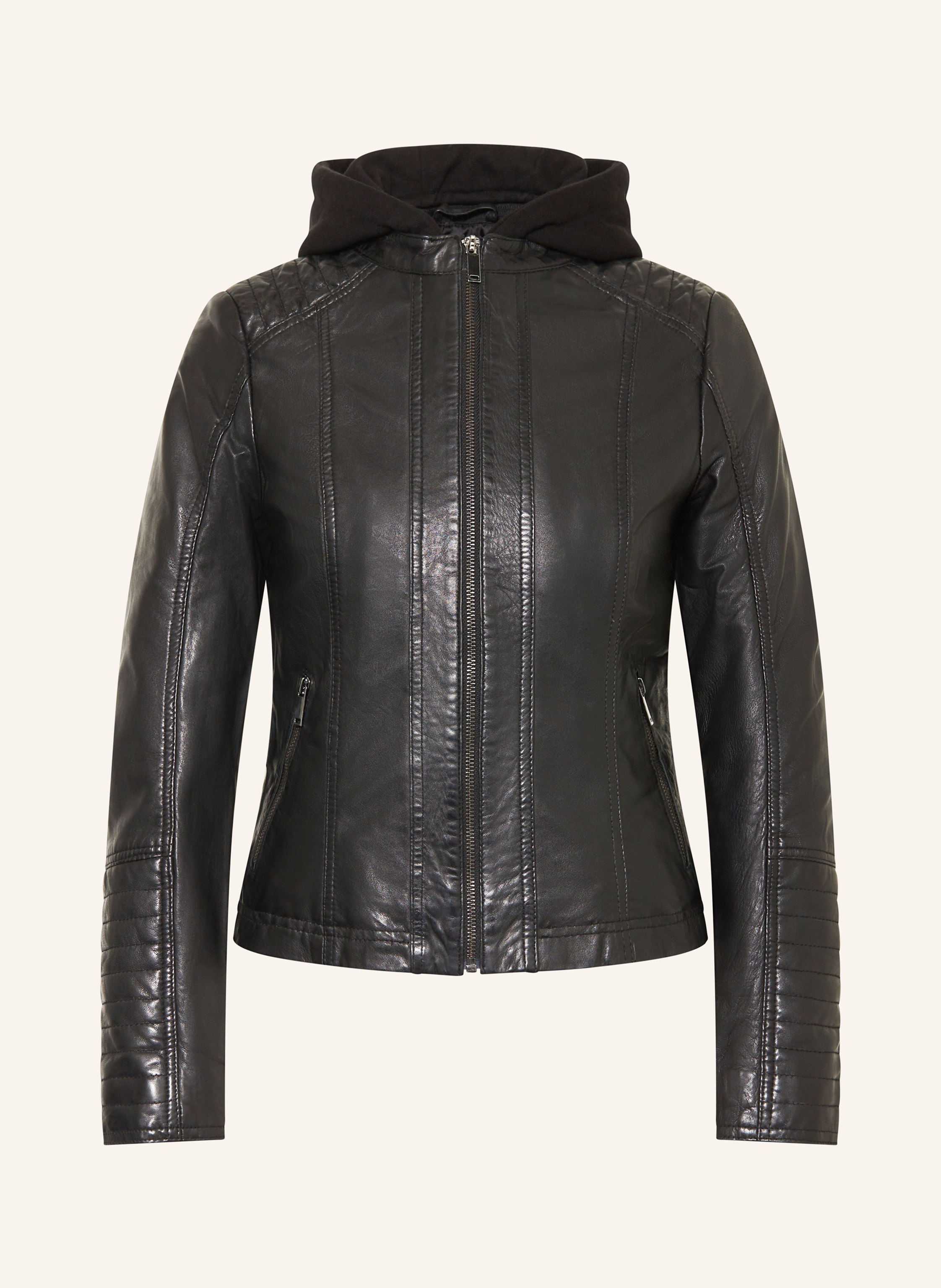 Ricano Lederjacke Raina Mit Herausnehmbarer Blende schwarz