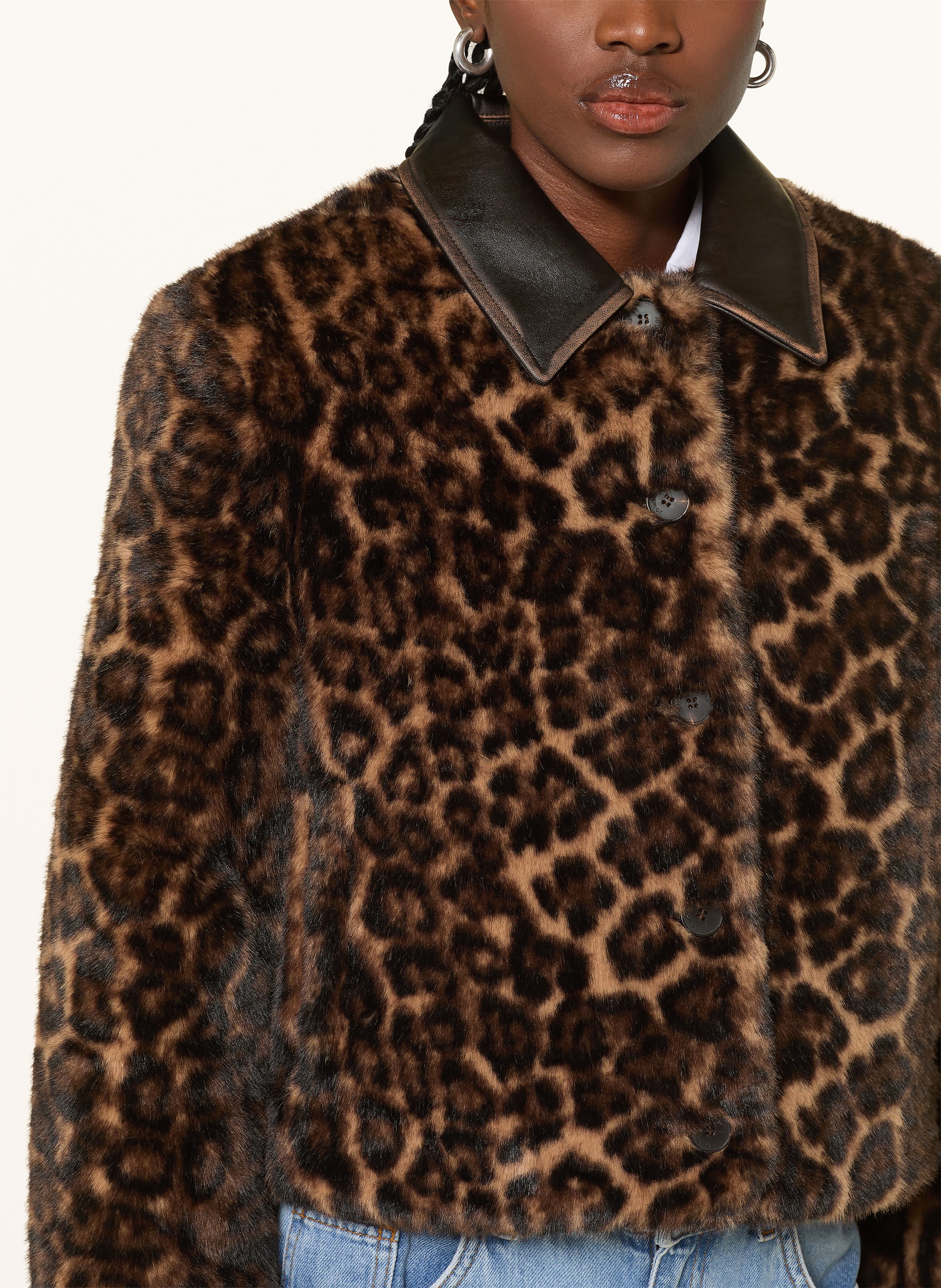 Thumbnail - Claudie Pierlot Kunstfell-Jacke beige