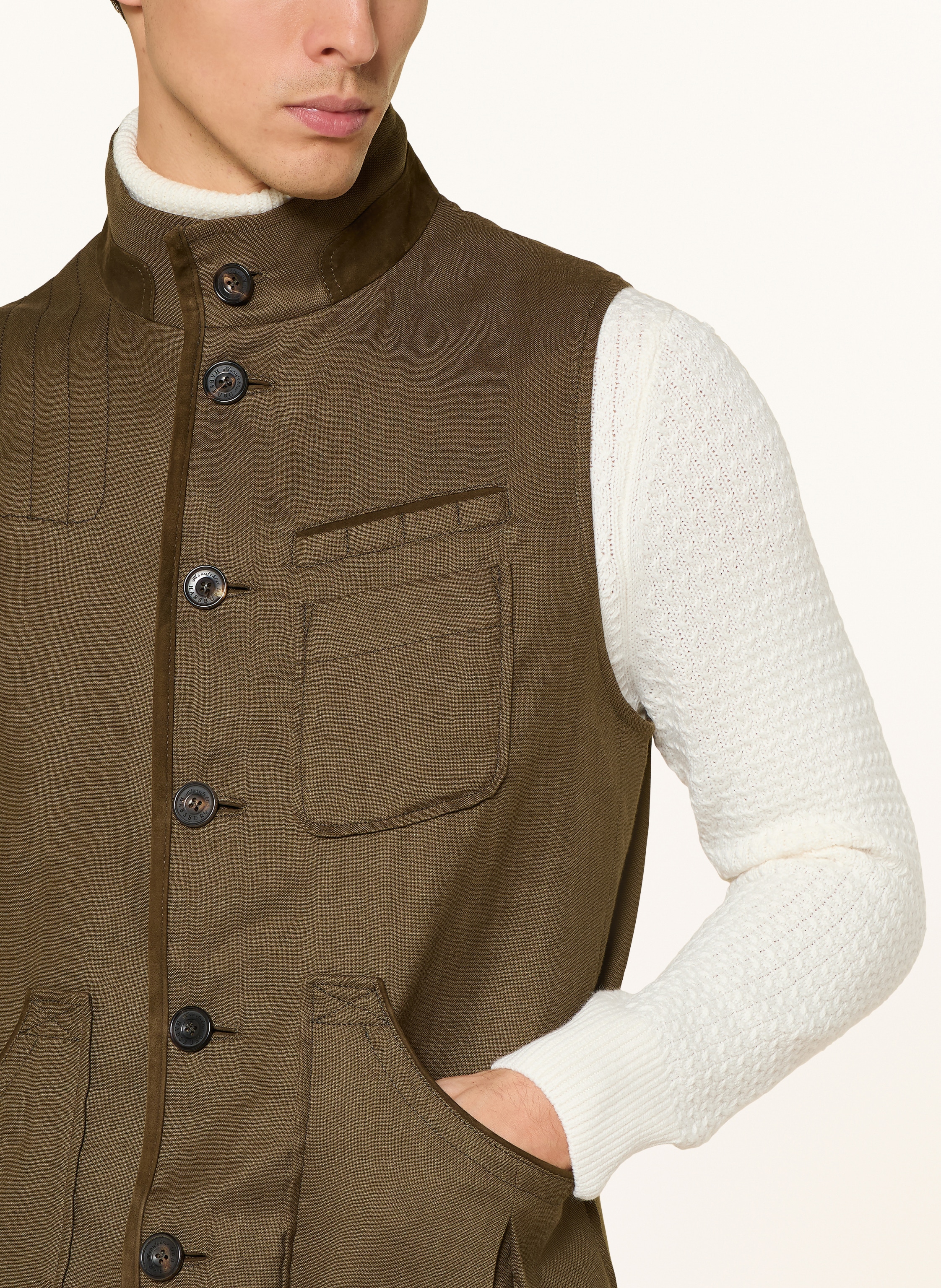 Thumbnail - Habsburg Trachtenweste Kerscheneck Mit Leinen gruen