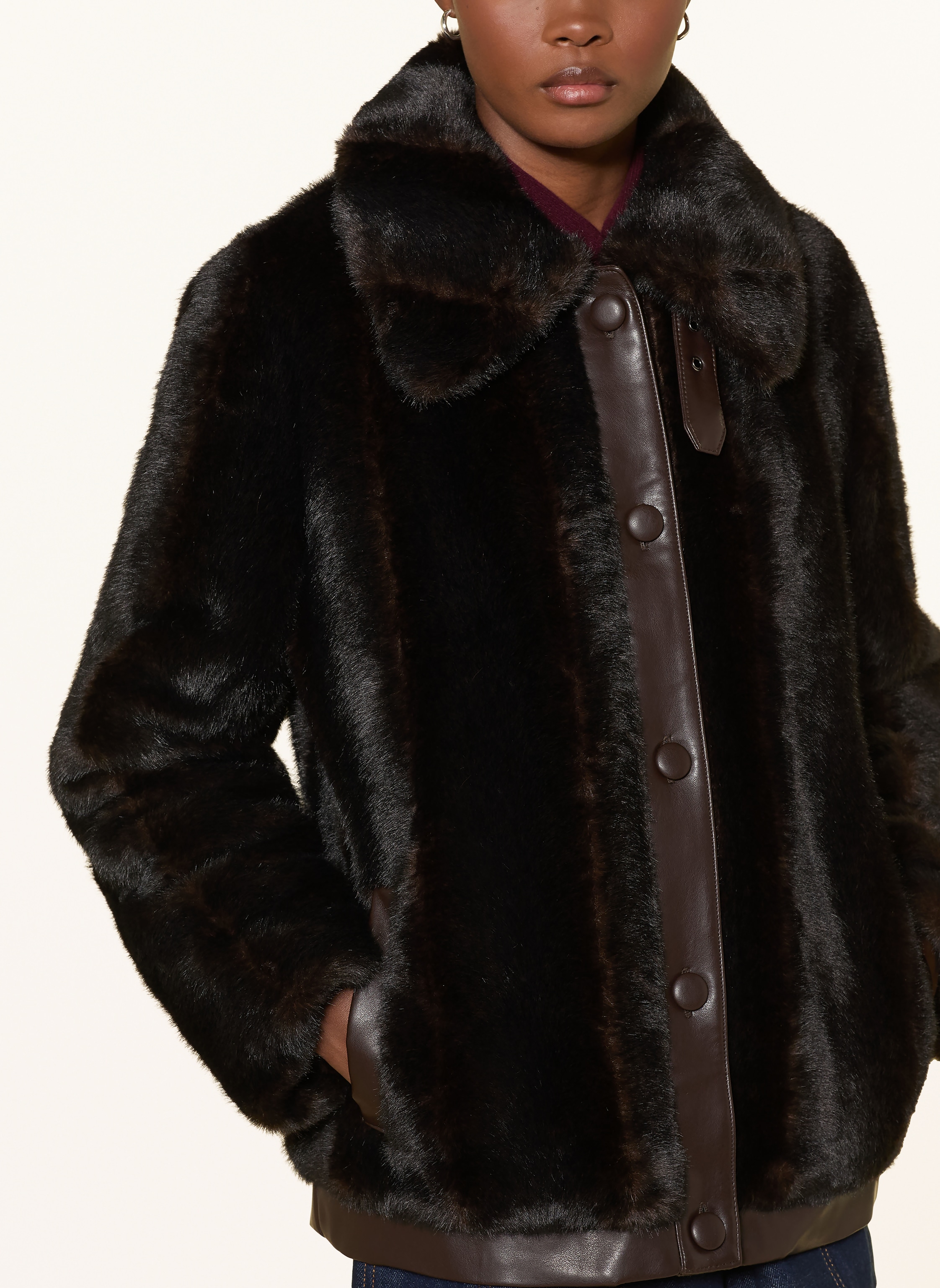 Thumbnail - Claudie Pierlot Kunstfell-Jacke braun