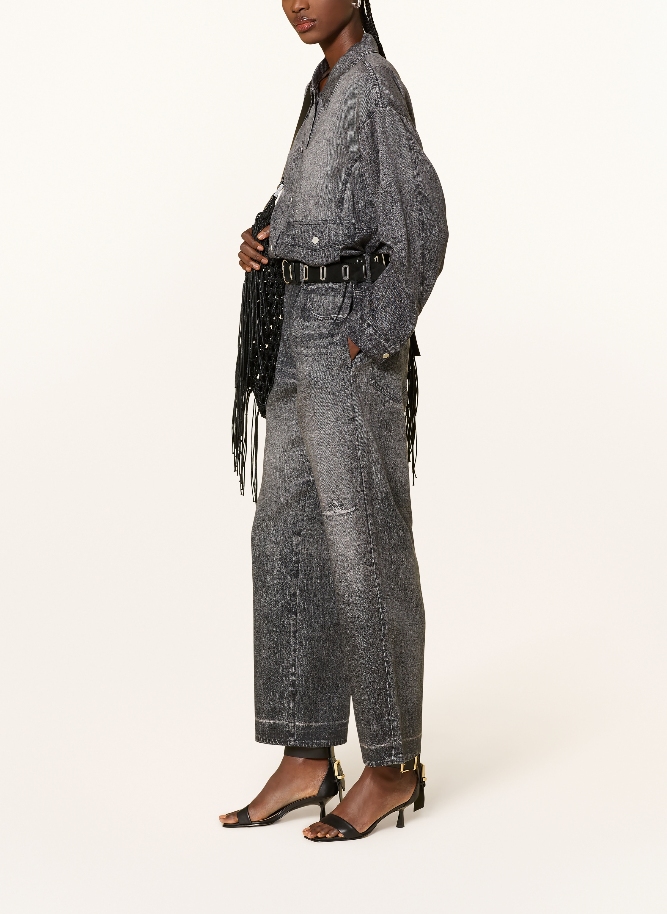 Thumbnail - Allsaints Hose In Jeansoptik grau