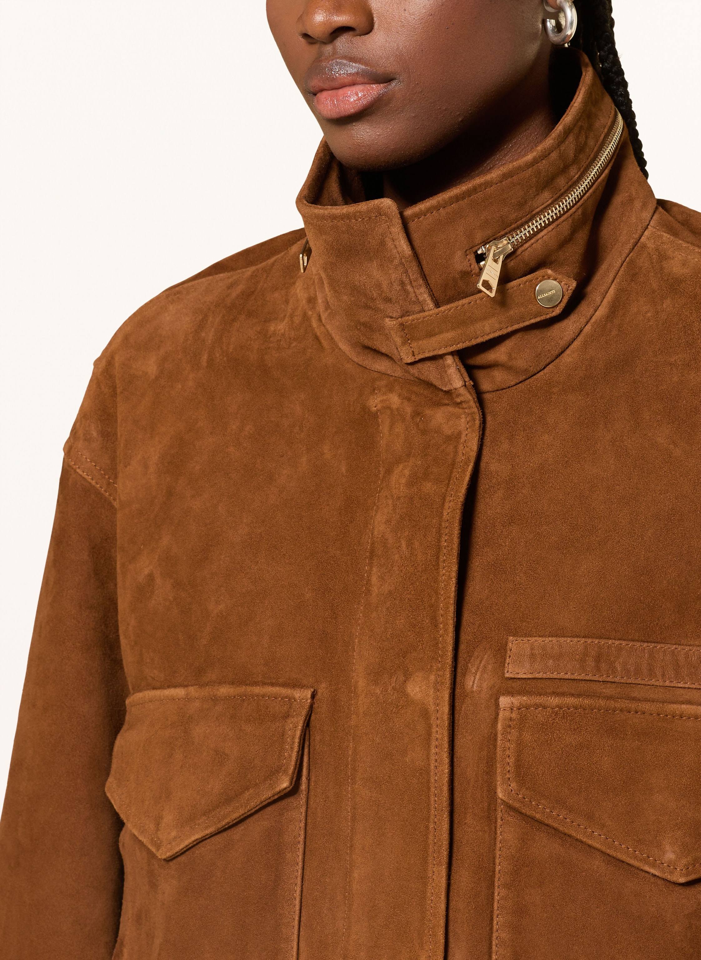Thumbnail - Allsaints Lederjacke Clay braun