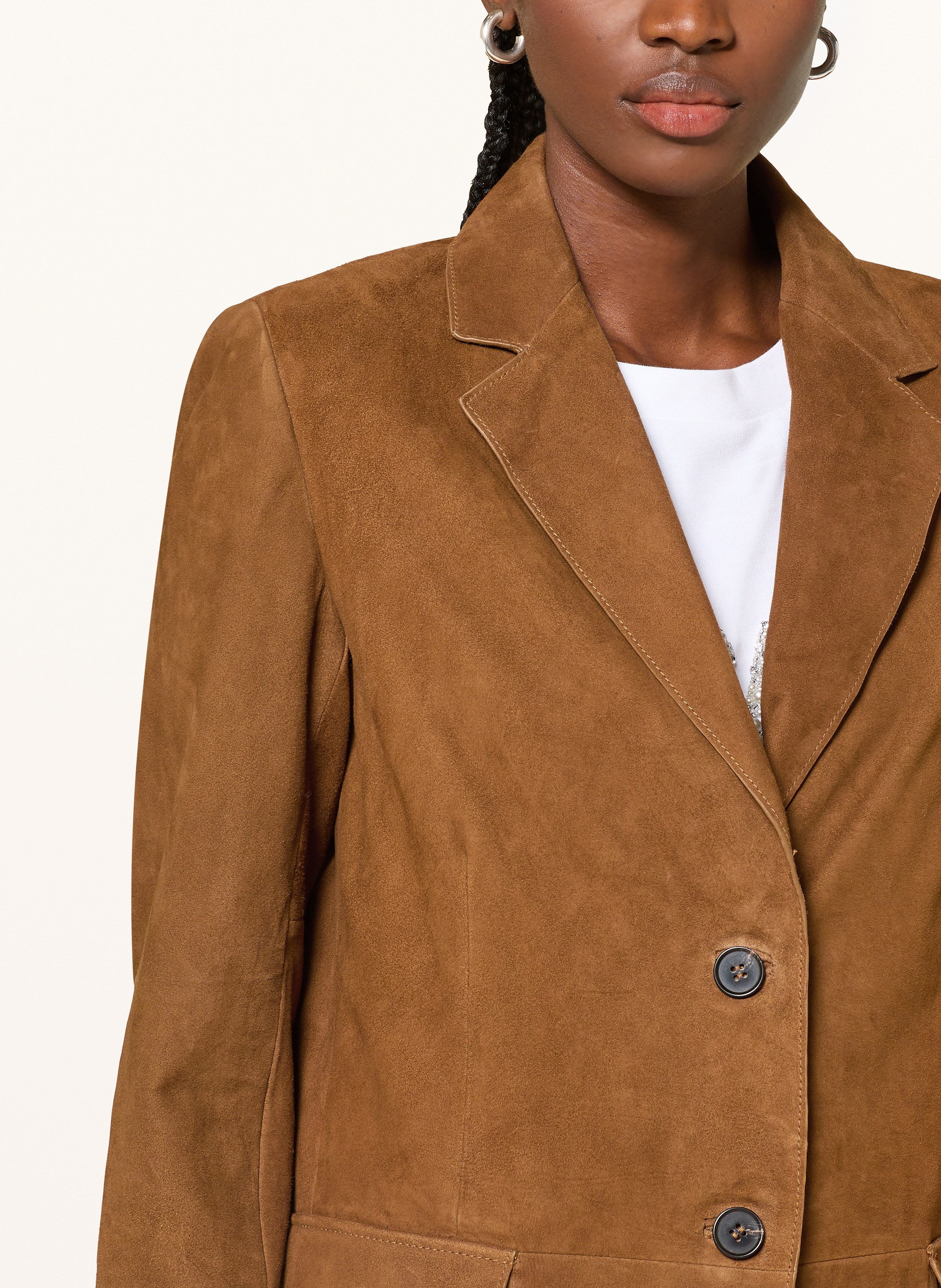 Thumbnail - Allsaints Lederblazer Arna braun