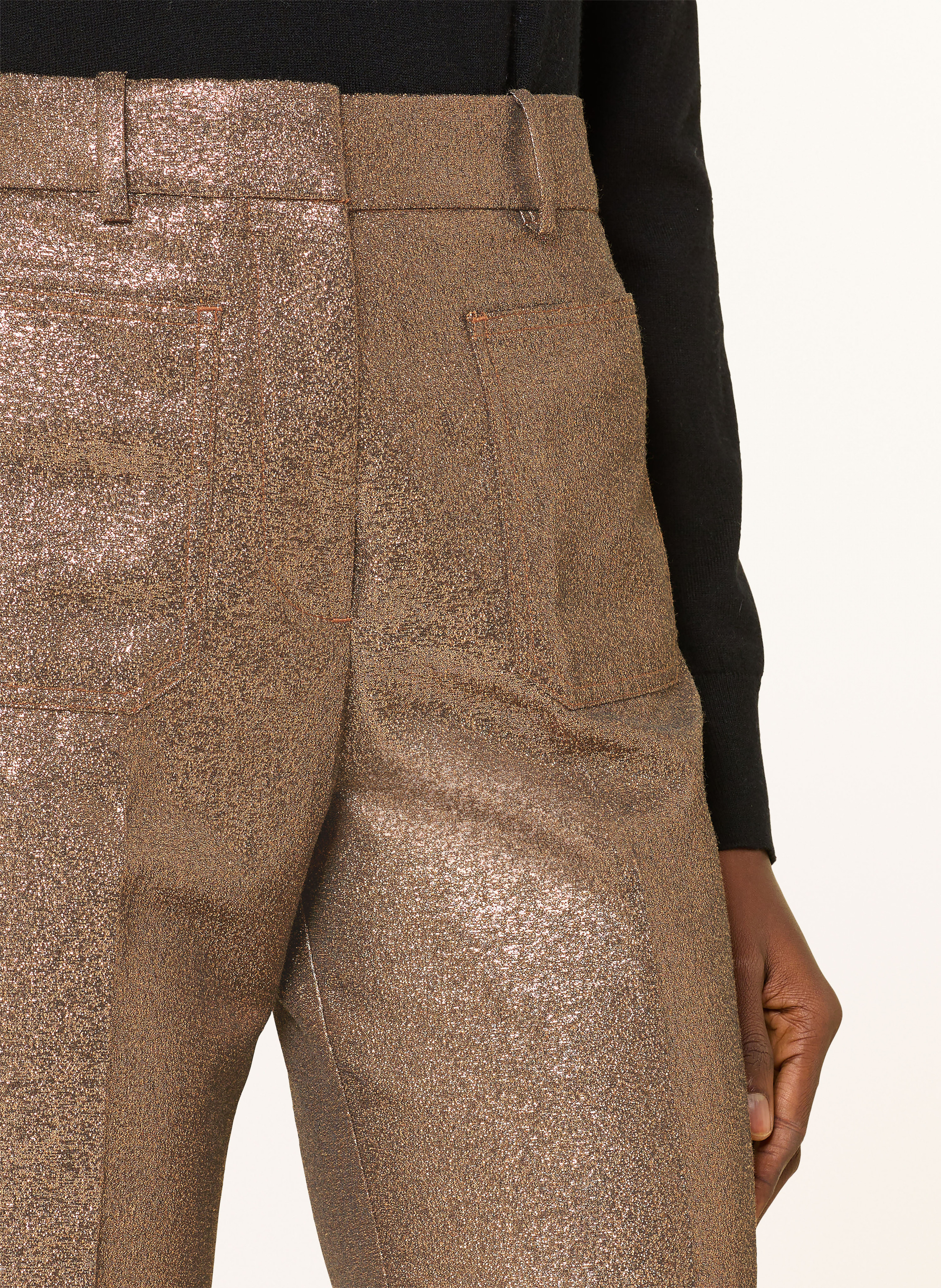 Thumbnail - Reiss Bootcut-Hose Sienna Mit Glitzergarn gold