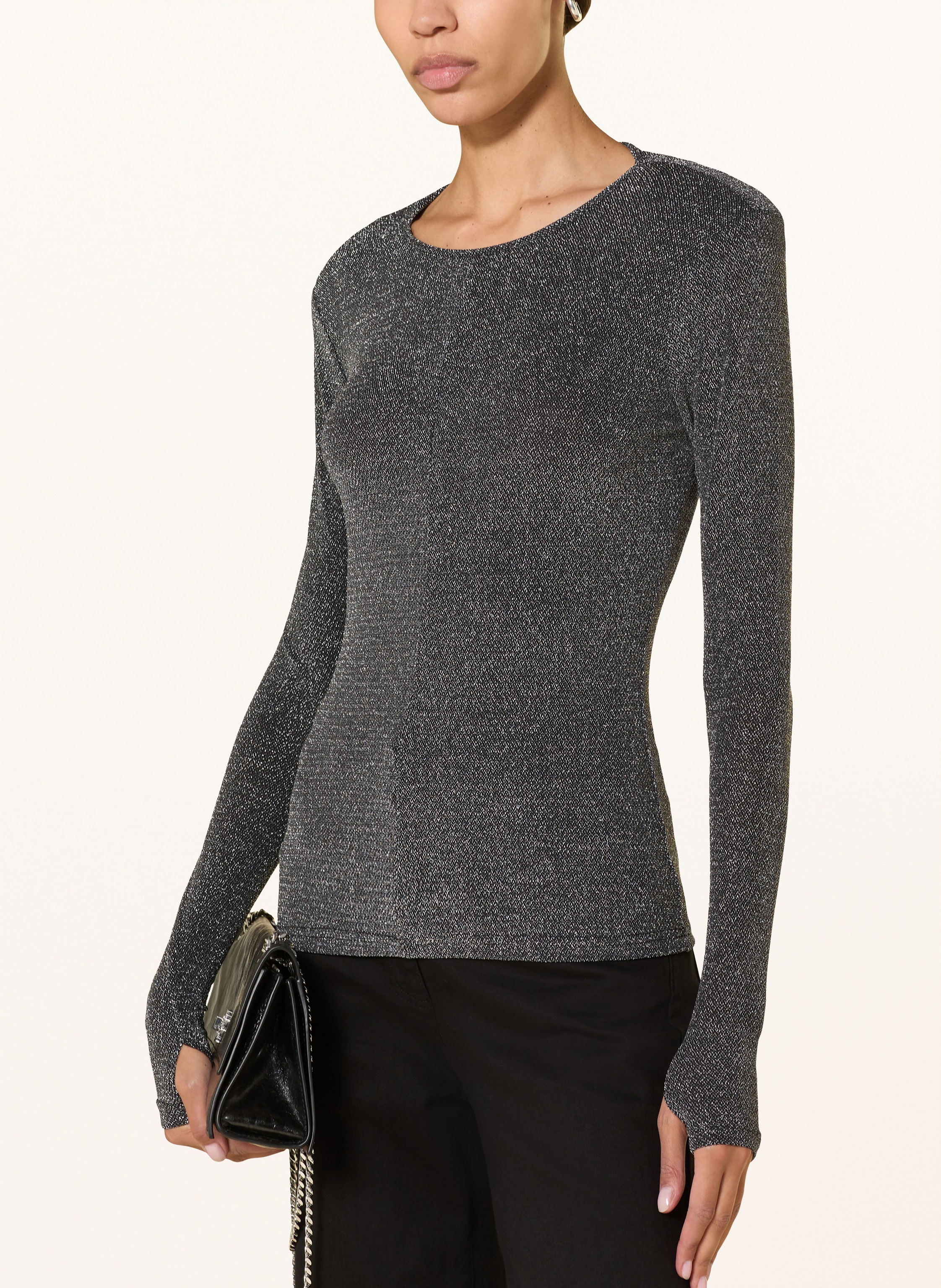 Thumbnail - Reiss Longsleeve Saraphina Mit Glitzergarn silber