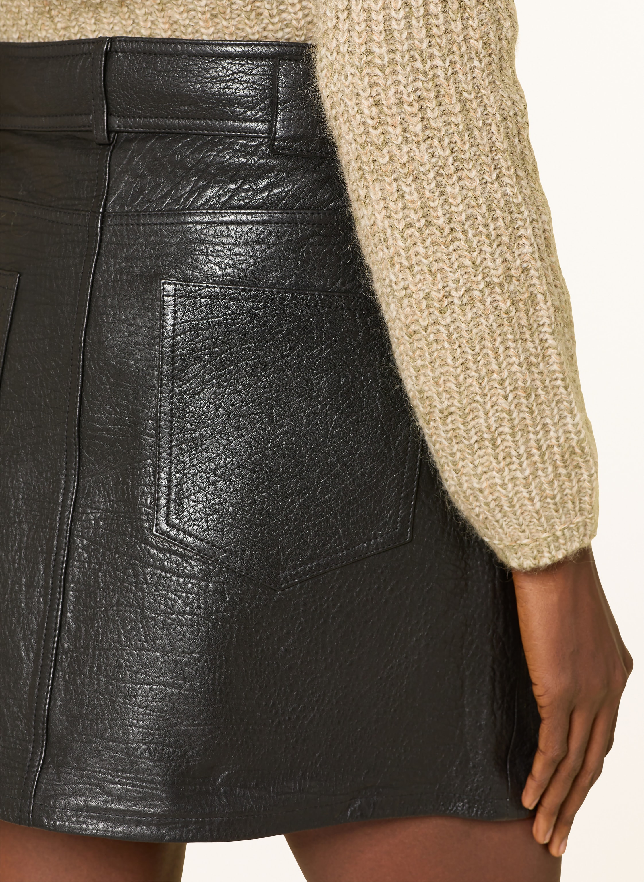 Thumbnail - Ba&Sh Lederrock Bango In Wickeloptik schwarz