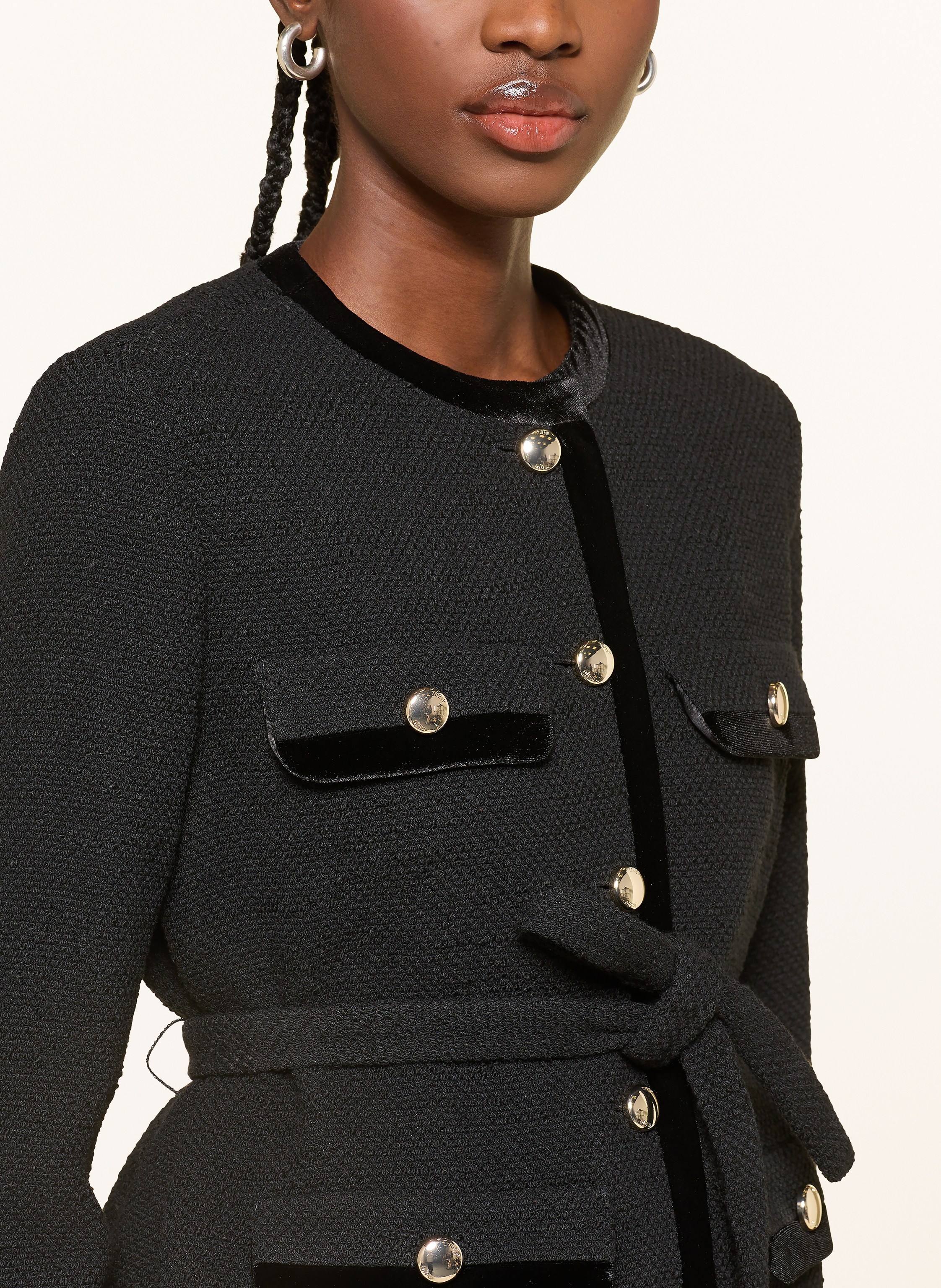 Thumbnail - Maje Kastenjacke Aus Tweed schwarz