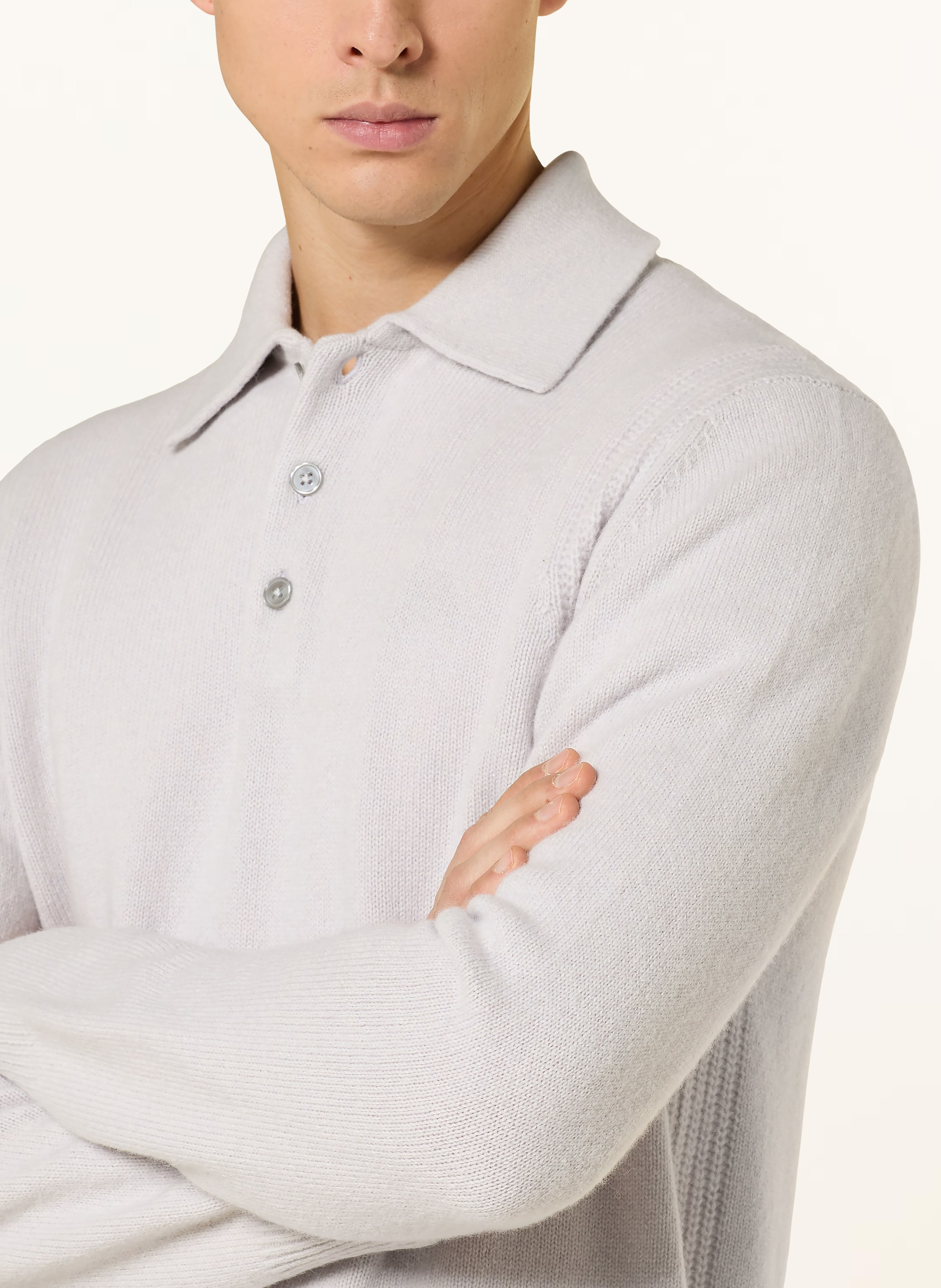 Thumbnail - Reiss Strick-Poloshirt Deansgate grau