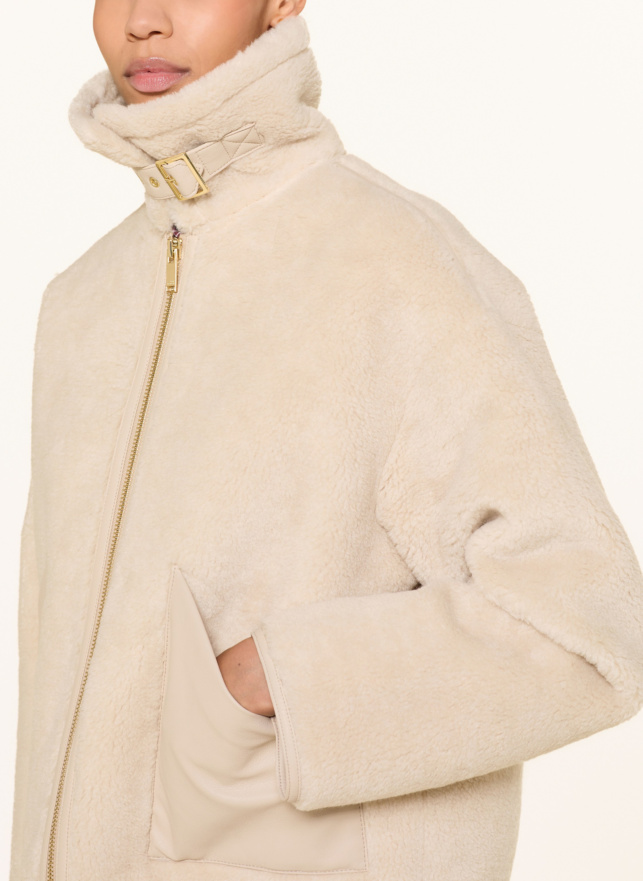 Thumbnail - Claudie Pierlot Kunstpelz-Jacke Filippa beige