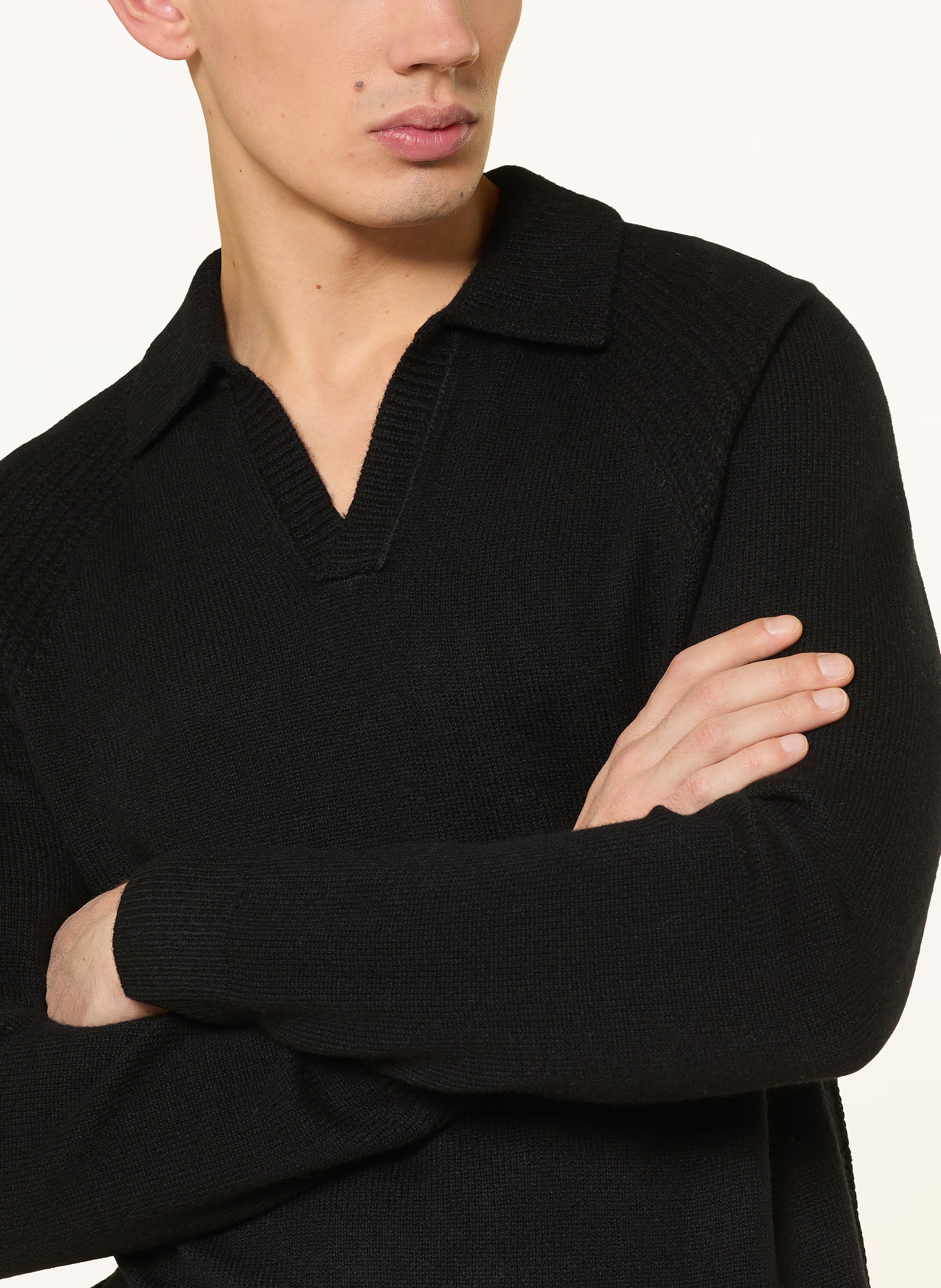 Thumbnail - Reiss Strick-Poloshirt Banbury schwarz