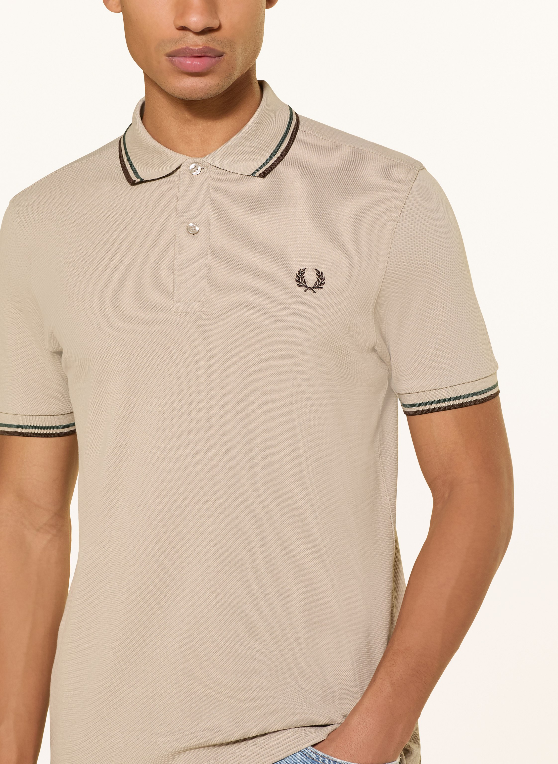 Thumbnail - Fred Perry Piqué-Poloshirt beige