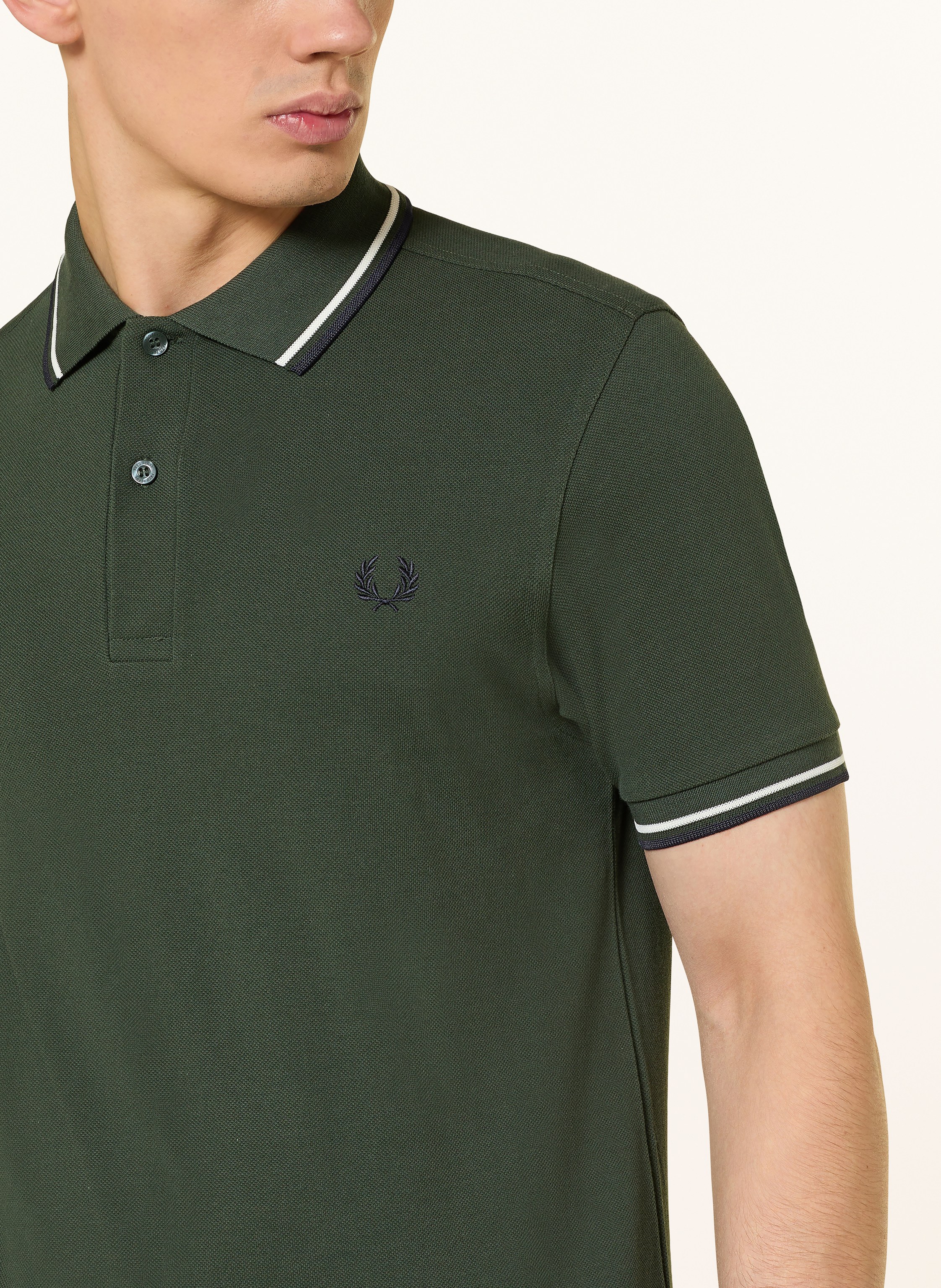 Thumbnail - Fred Perry Piqué-Poloshirt gruen