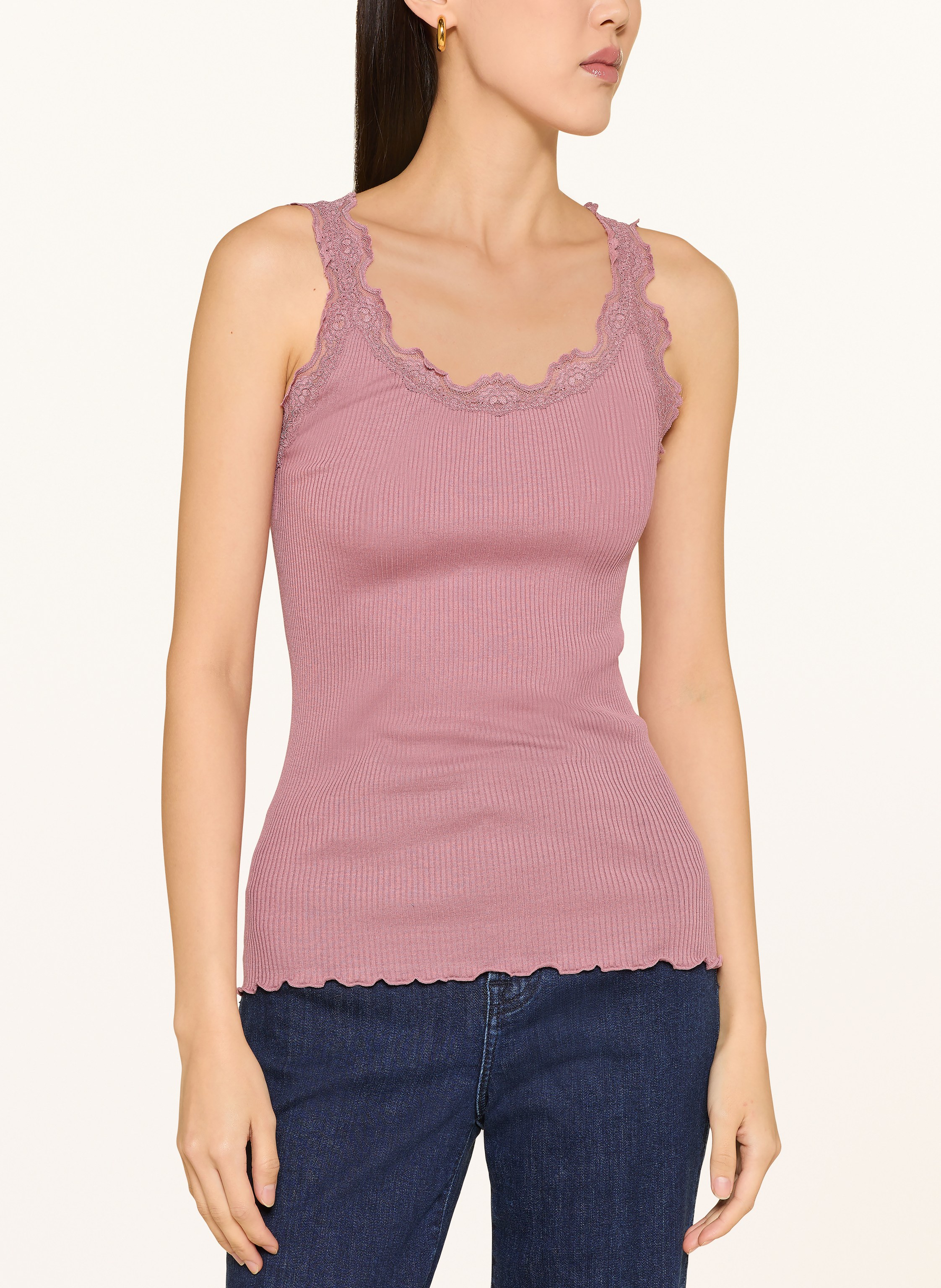 Thumbnail - Rosemunde Seidentop Babette Mit Spitze rosa