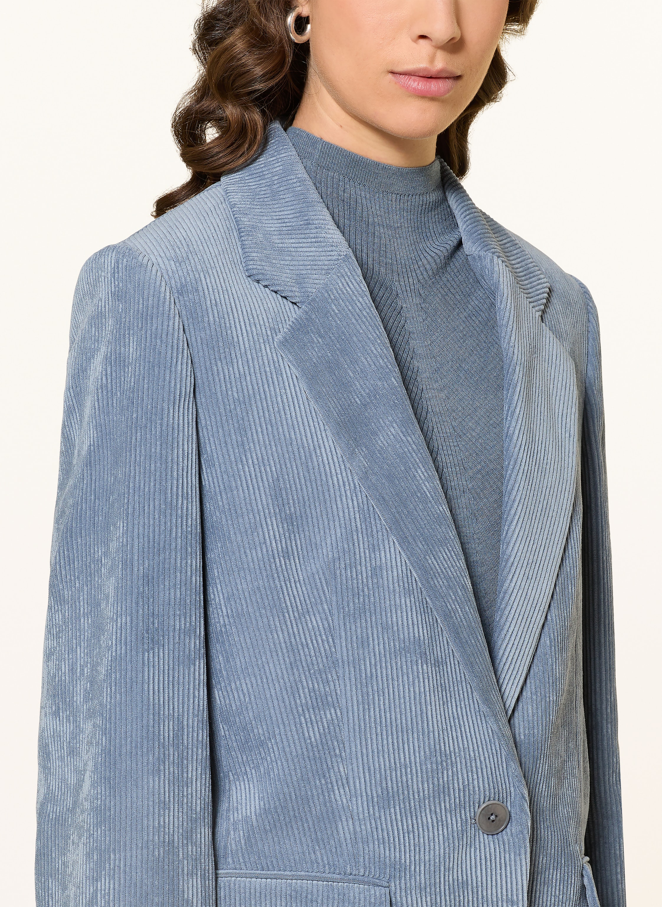 Thumbnail - Drykorn Longblazer Glendale Aus Cord blau