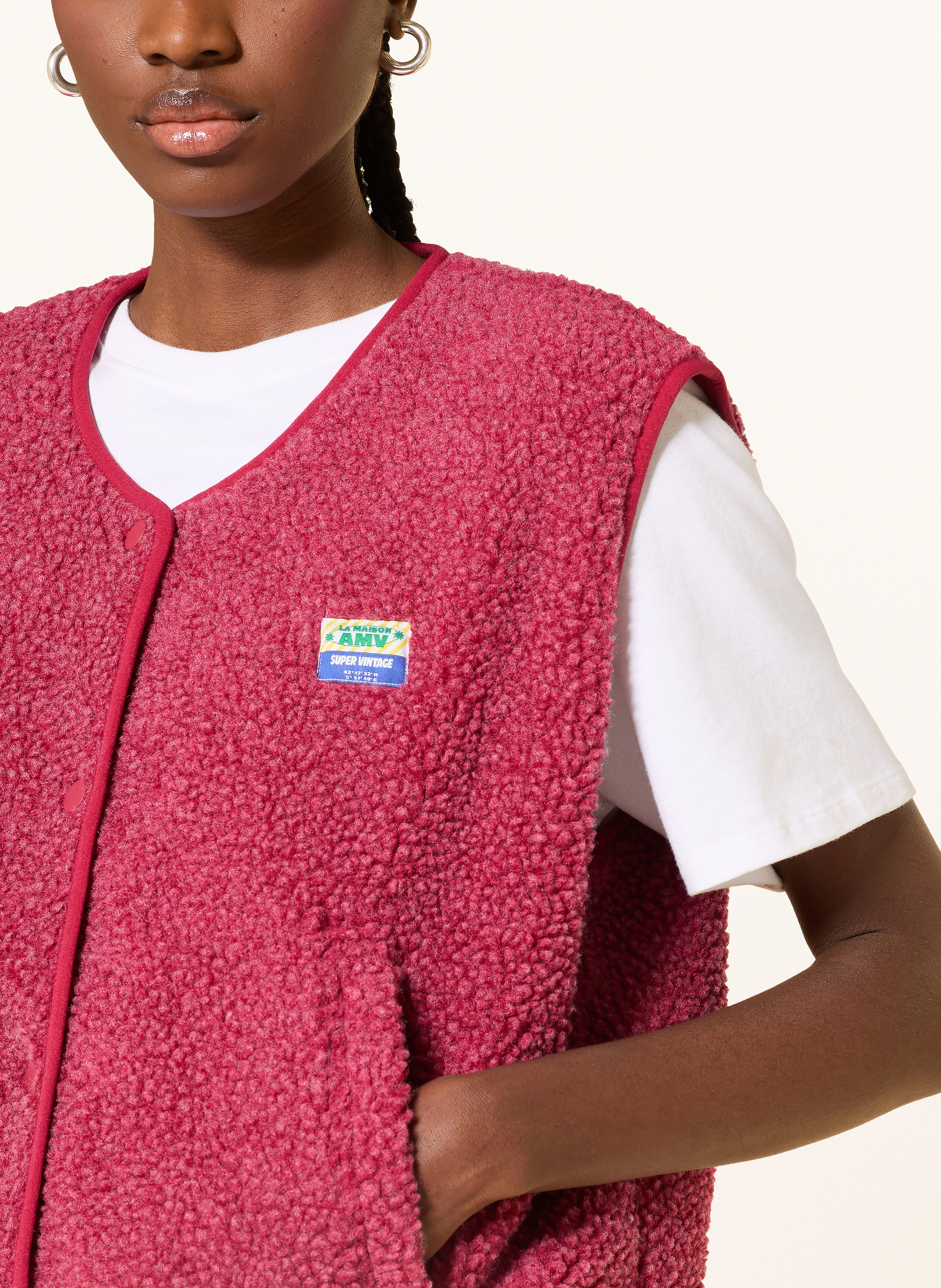 Thumbnail - American Vintage Teddyfell-Weste pink