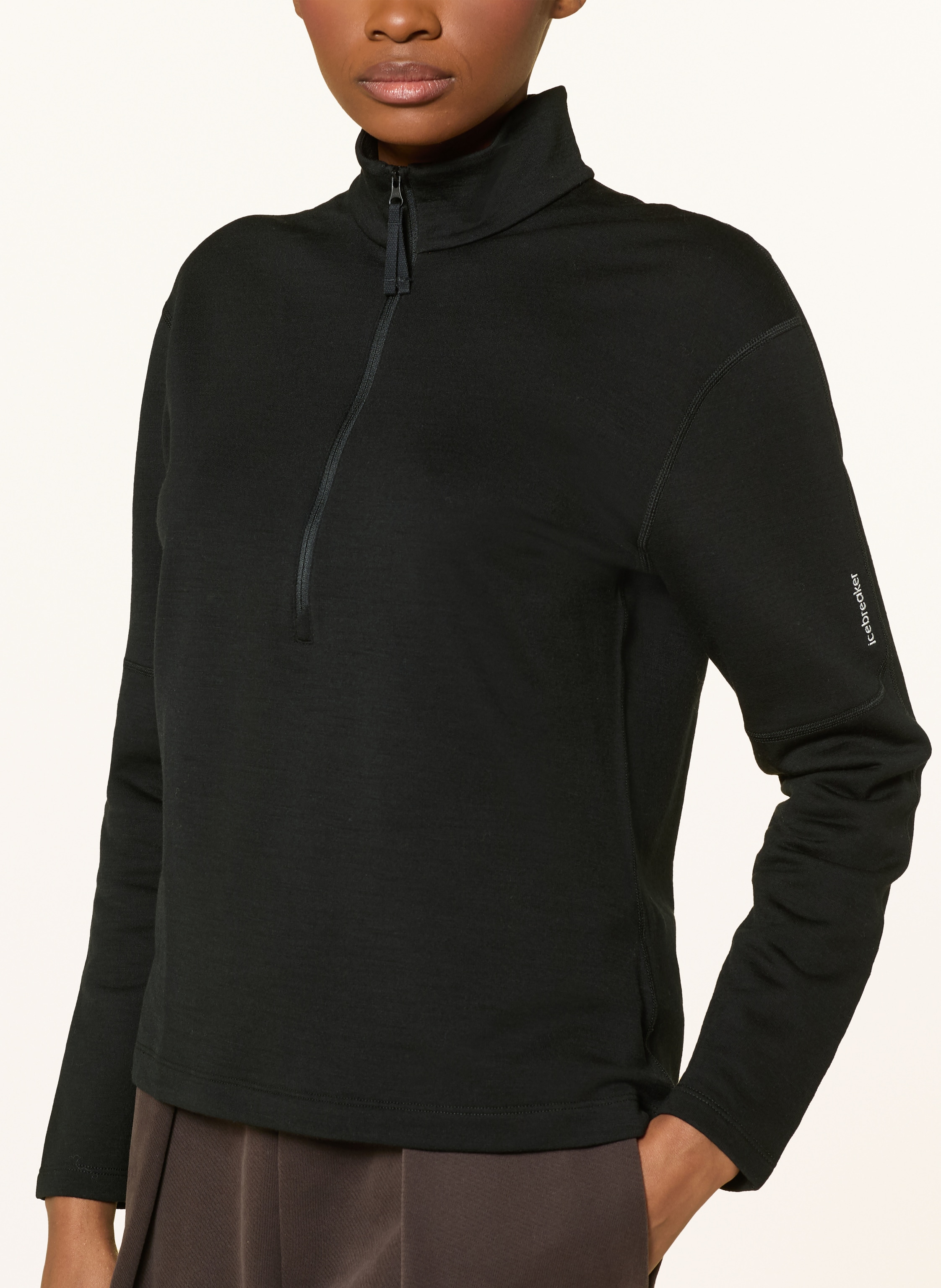 Thumbnail - Icebreaker Midlayer Mer 360 Realfleece Elem Ls Half Aus Merinowolle schwarz