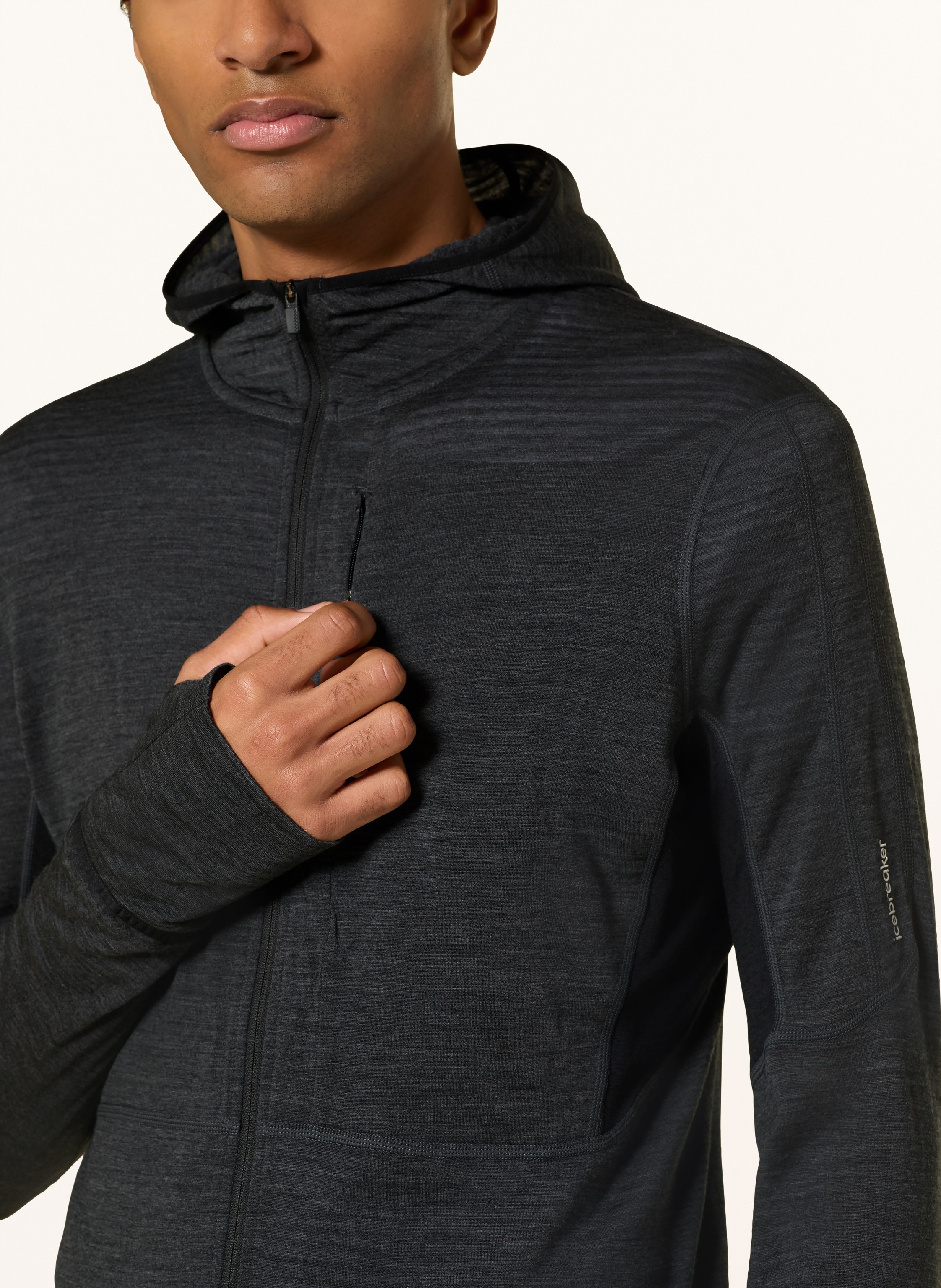 Thumbnail - Icebreaker Midlayer-Jacke Merino Blend Realfleece™ Desceder Mit Merinowolle schwarz