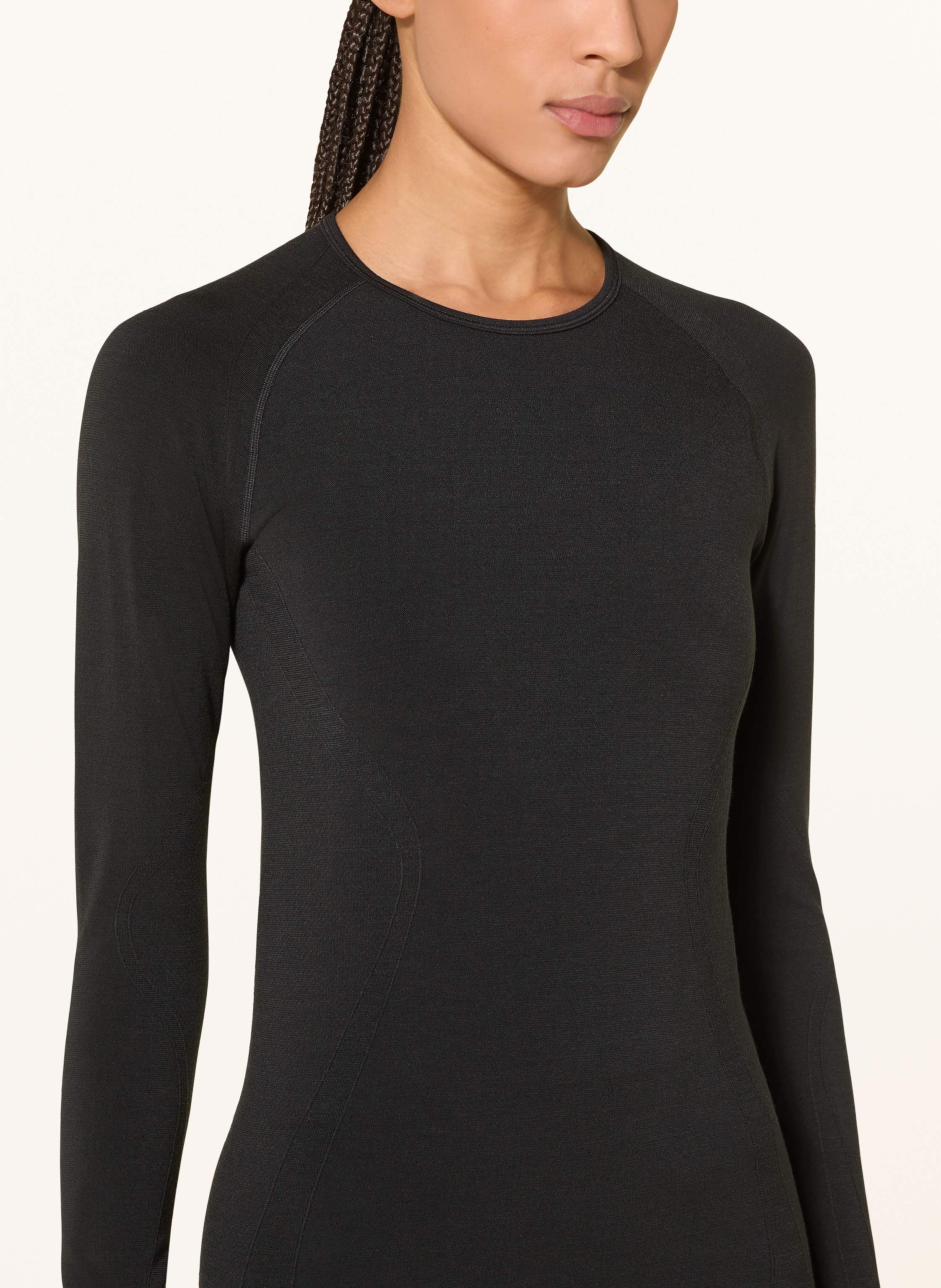 Thumbnail - Icebreaker Funktionswäsche-Shirt Mer 260 Zoneknit Seamless Mit Merinowolle schwarz