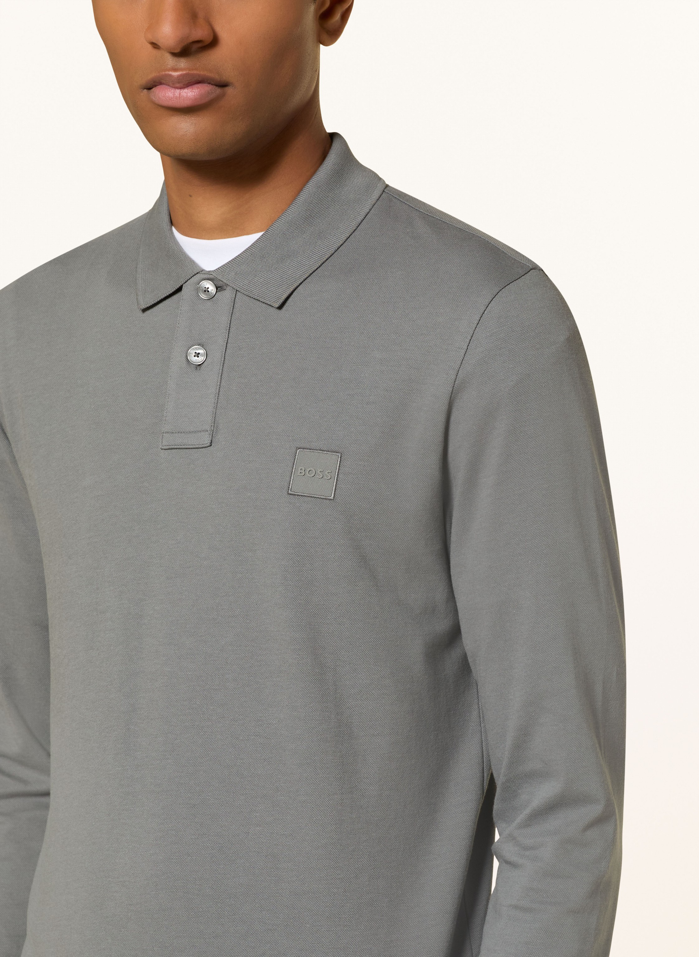 Thumbnail - Boss Piqué-Poloshirt Passerby Slim Fit grau