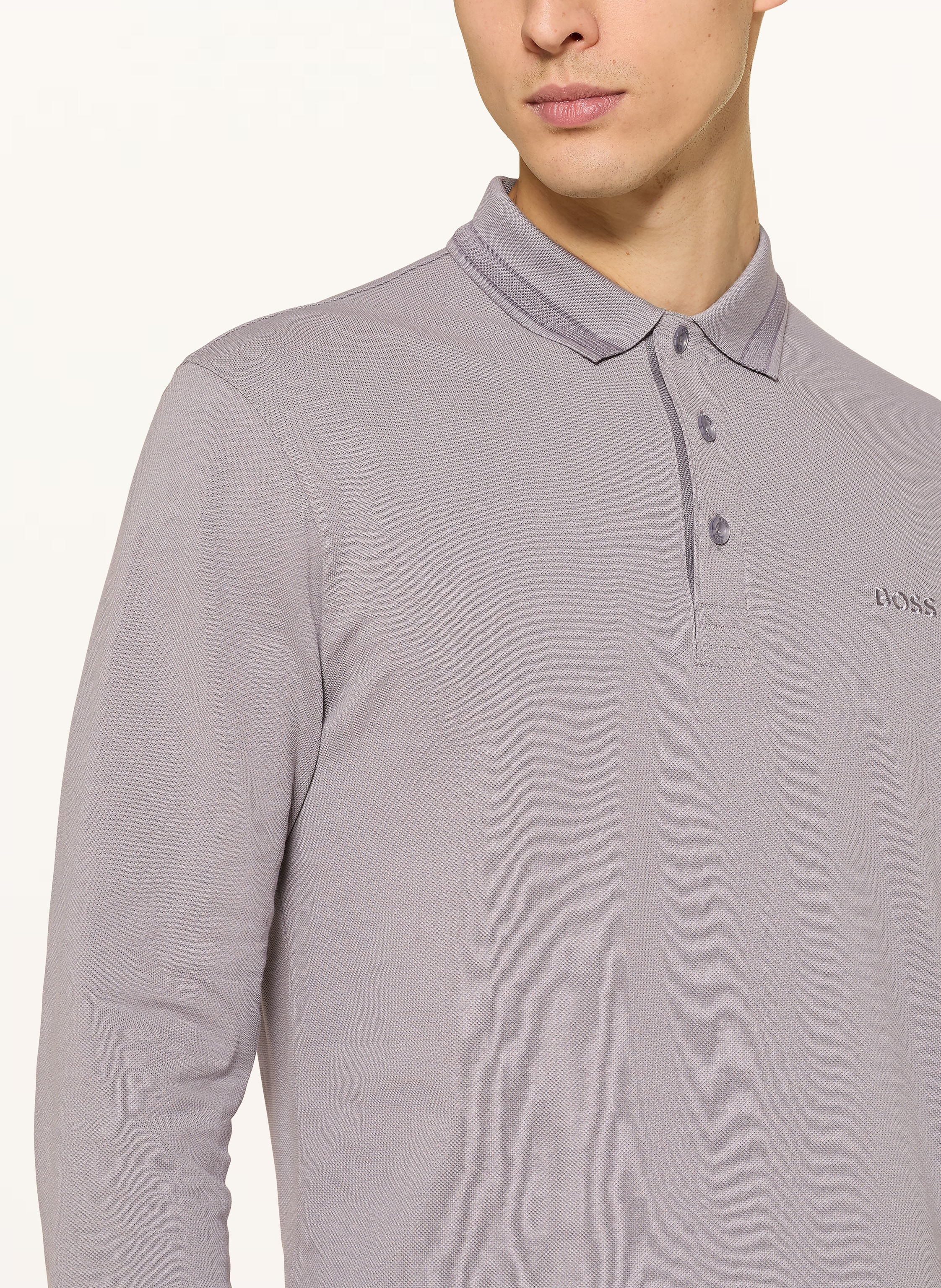 Thumbnail - Boss Piqué-Poloshirt Plisy Regular Fit grau