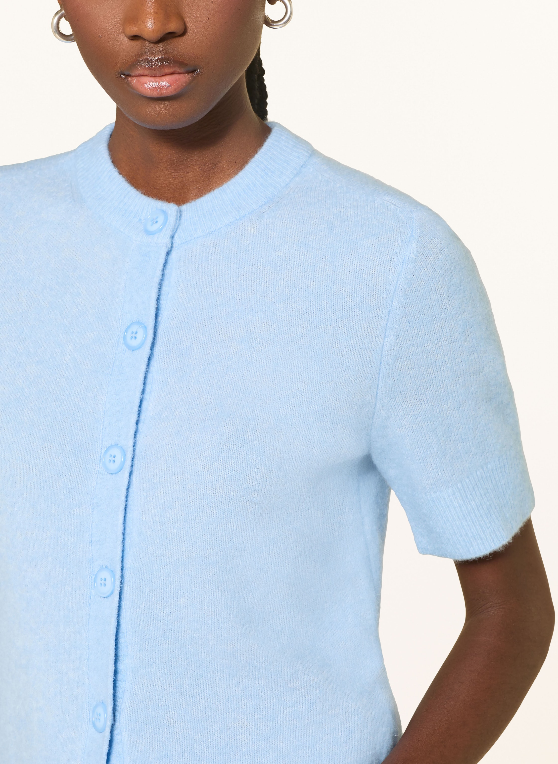 Thumbnail - Samsøe Samsøe Strickjacke Sanoura Mit Merinowolle Und Alpaka blau