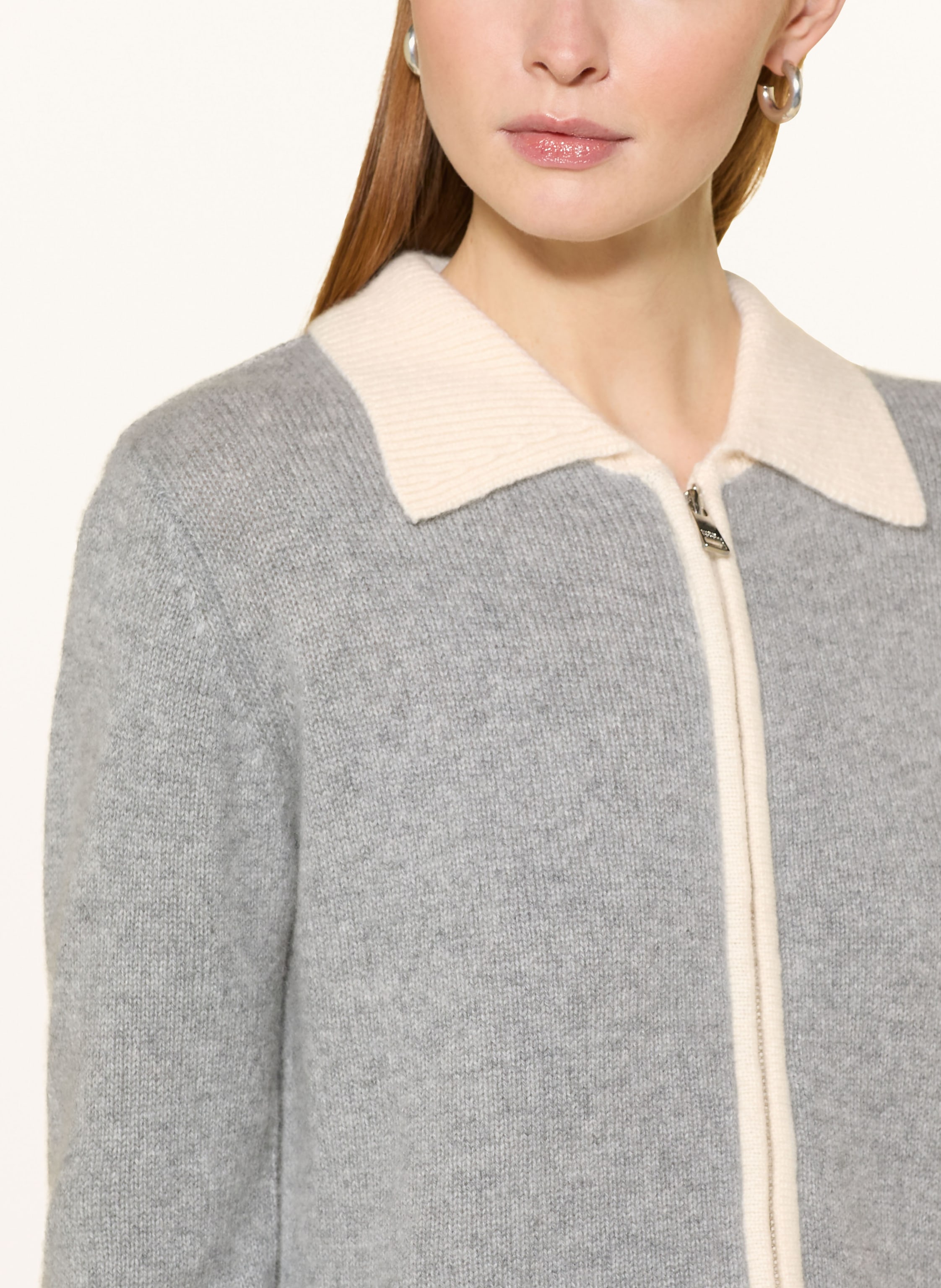 Thumbnail - From Future Strickjacke Aus Cashmere grau