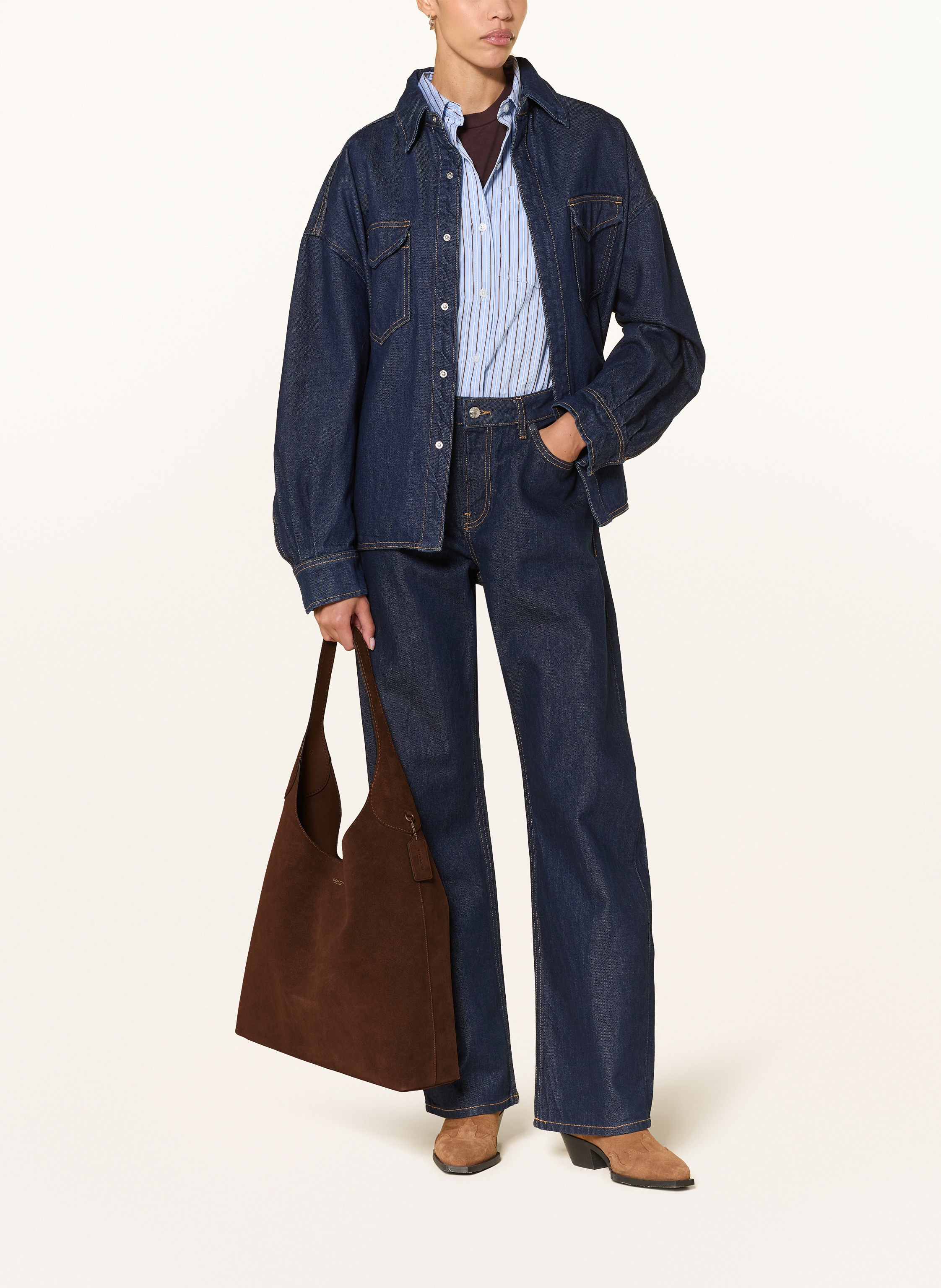 Thumbnail - Coach Schultertasche Brooklyn Large braun