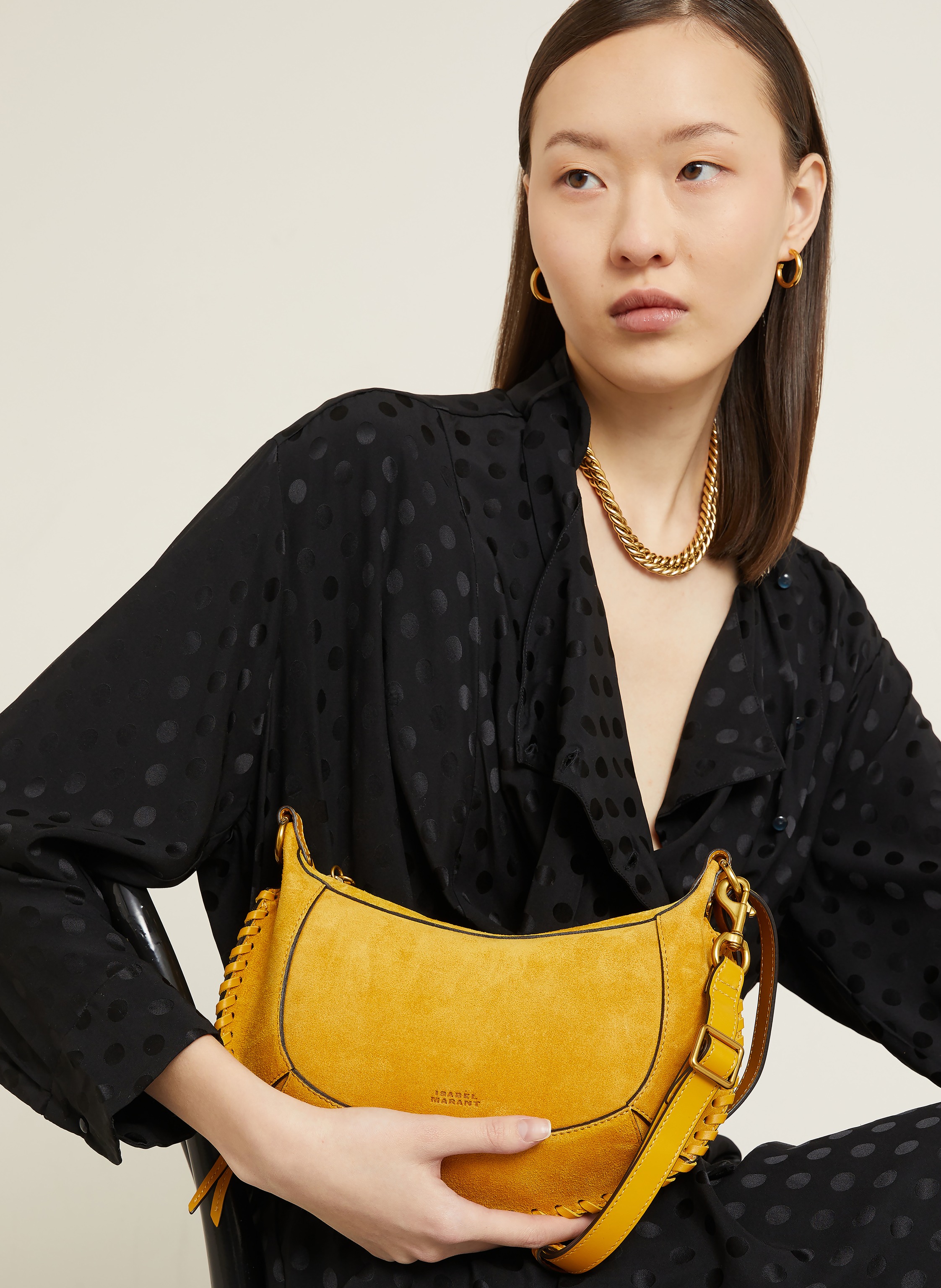 Thumbnail - Isabel Marant Umhängetasche Oskan Moon gelb