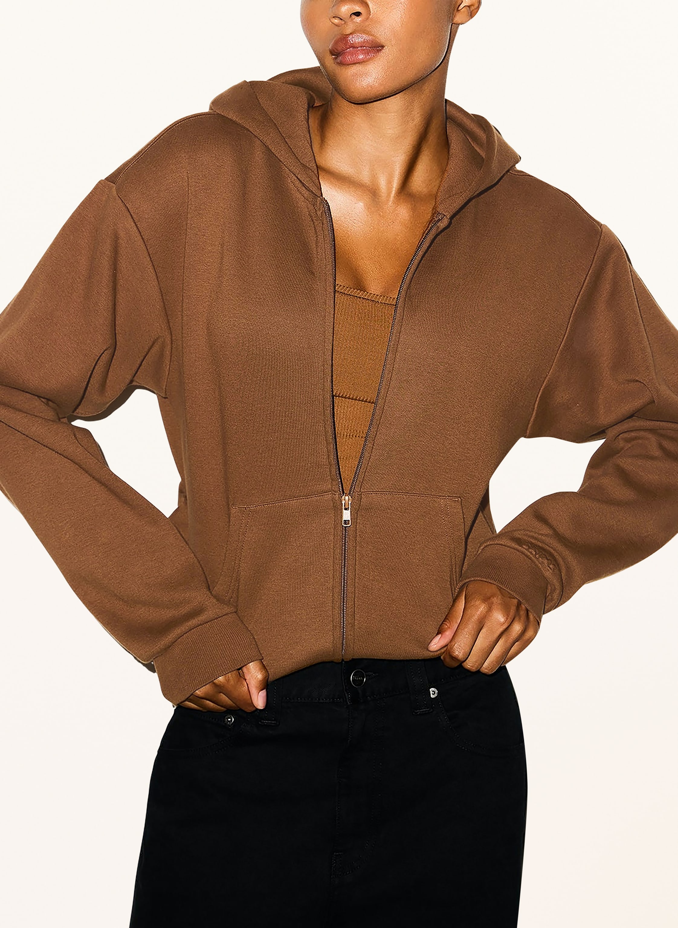 Thumbnail - Skims Lounge-Sweatjacke Cotton-Fleece braun