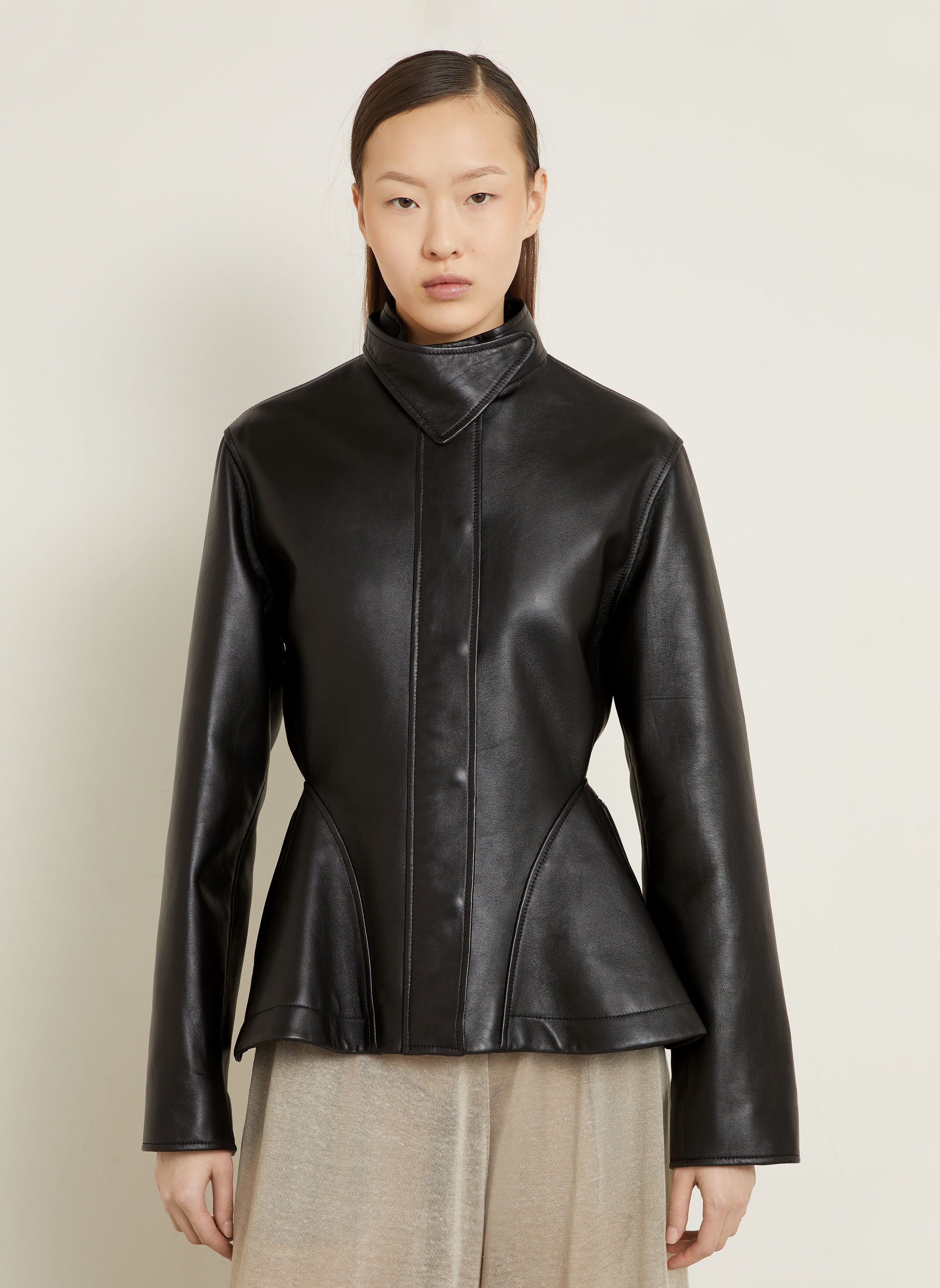 Thumbnail - Alaïa Lederjacke schwarz