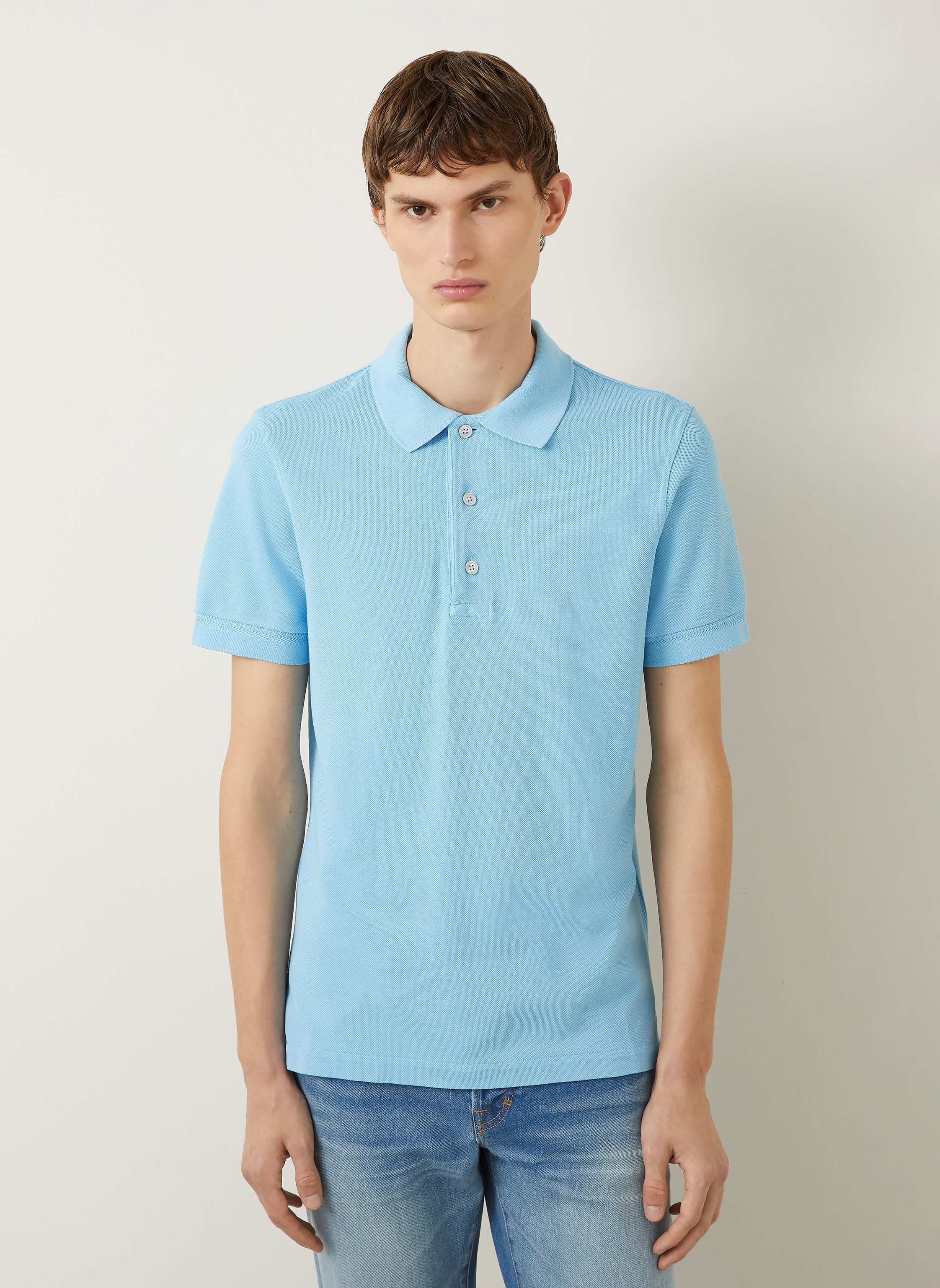 Thumbnail - Tom Ford Piqué-Poloshirt blau