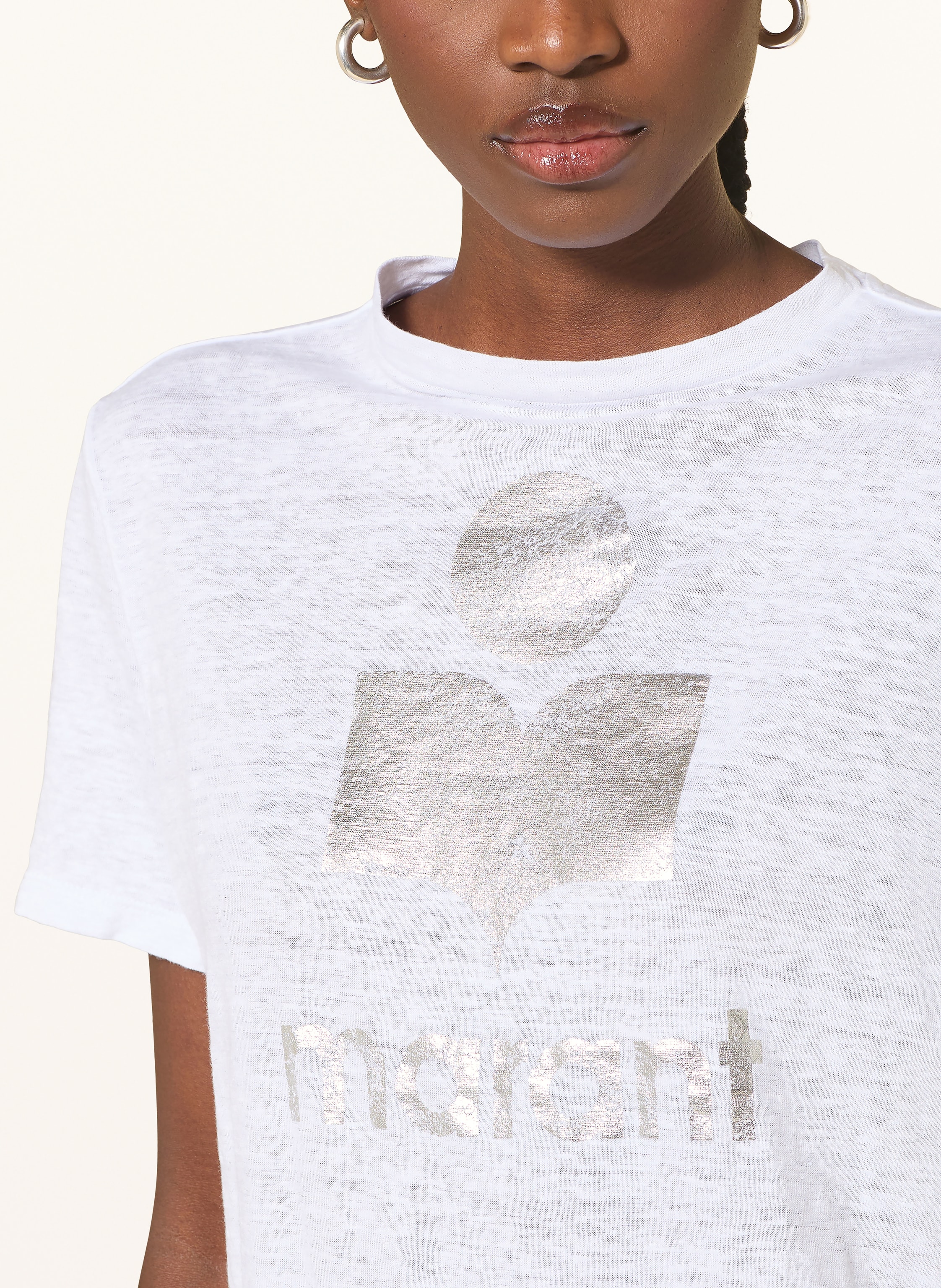 Thumbnail - Marant Étoile T-Shirt Zewel Aus Leinen weiss