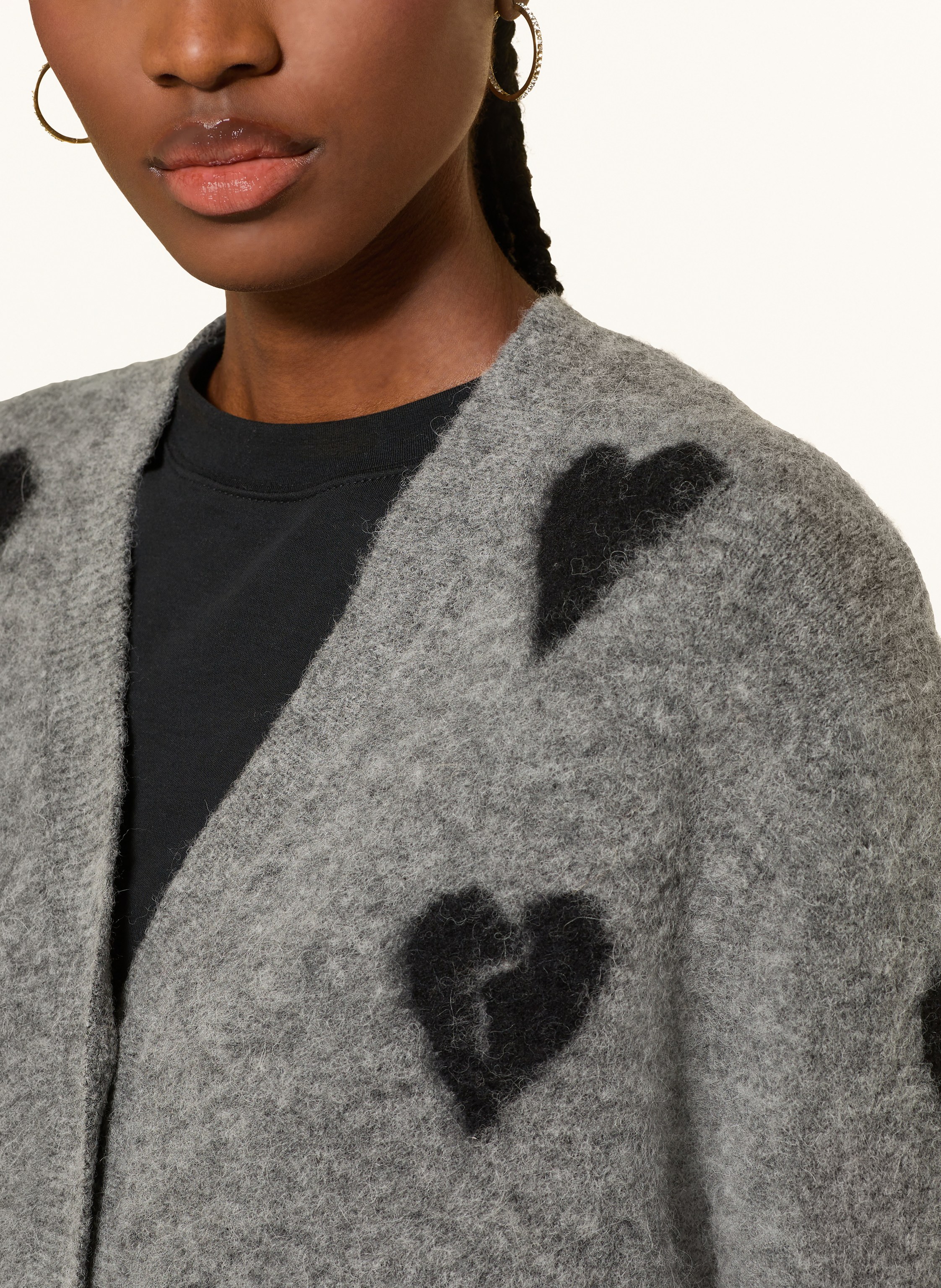 Thumbnail - Allsaints Strickjacke Amora Mit Alpaka grau