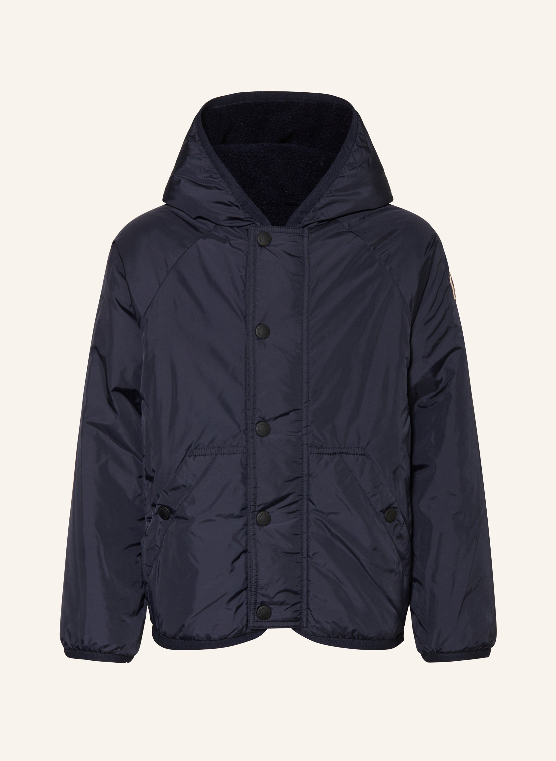 Thumbnail - Moncler Enfant Teddyfell-Jacke beige