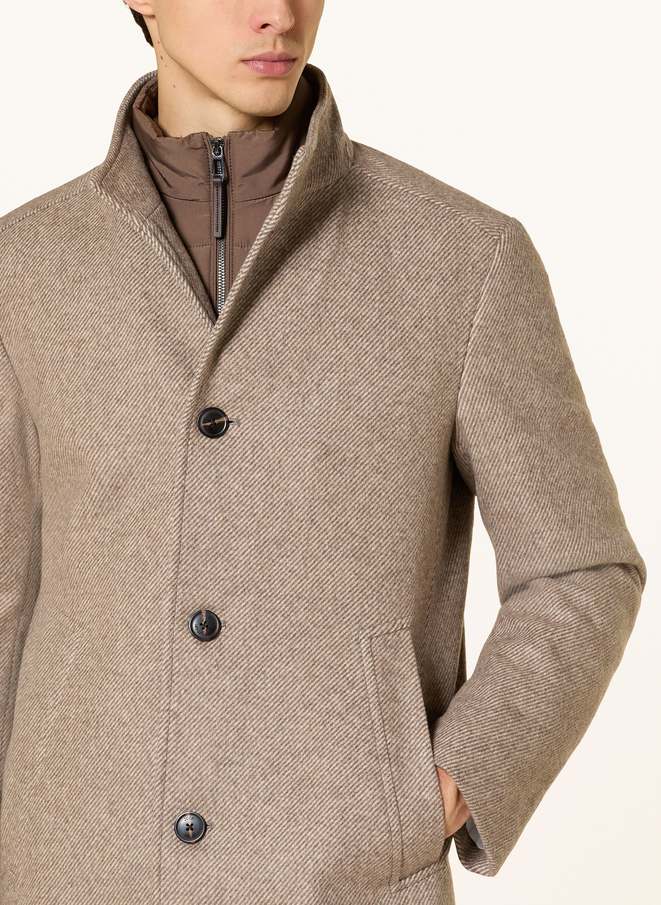 Thumbnail - Joop! Wollmantel Maico Mit Herausnehmbarer Blende beige