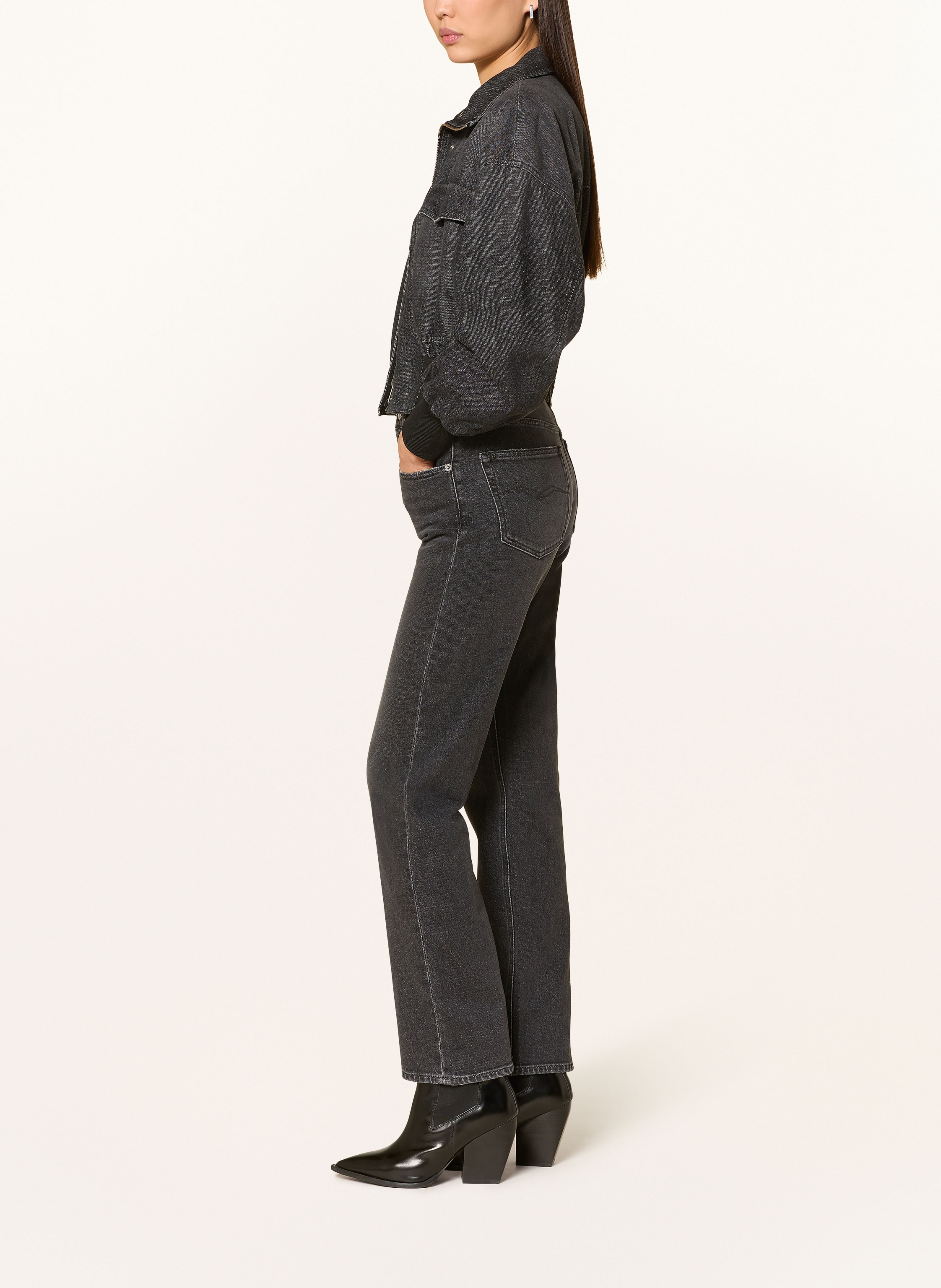 Thumbnail - Replay Straight Jeans Akeme grau