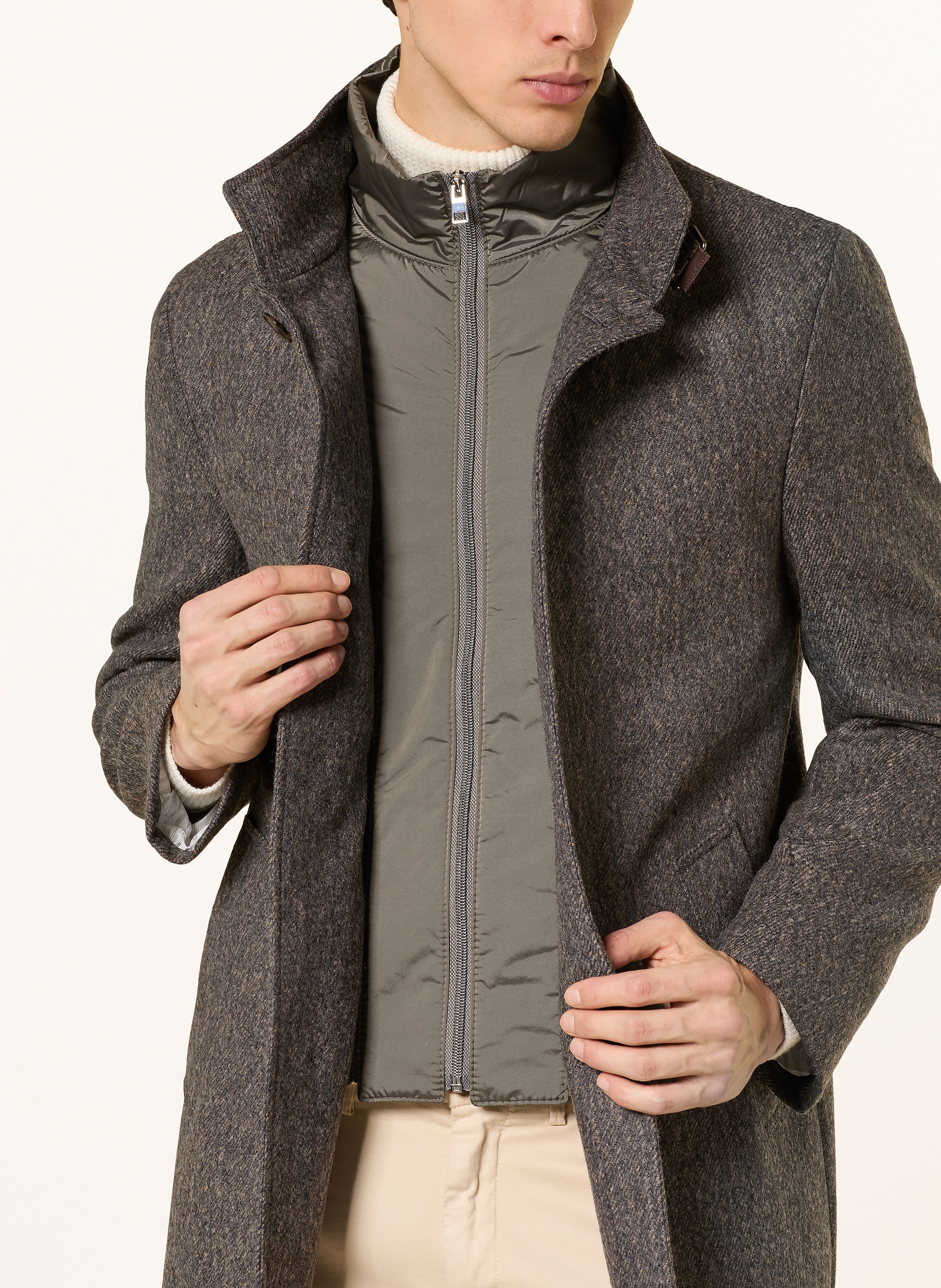 Thumbnail - Baldessarini Wollmantel Mit Herausnehmbarer Blende grau